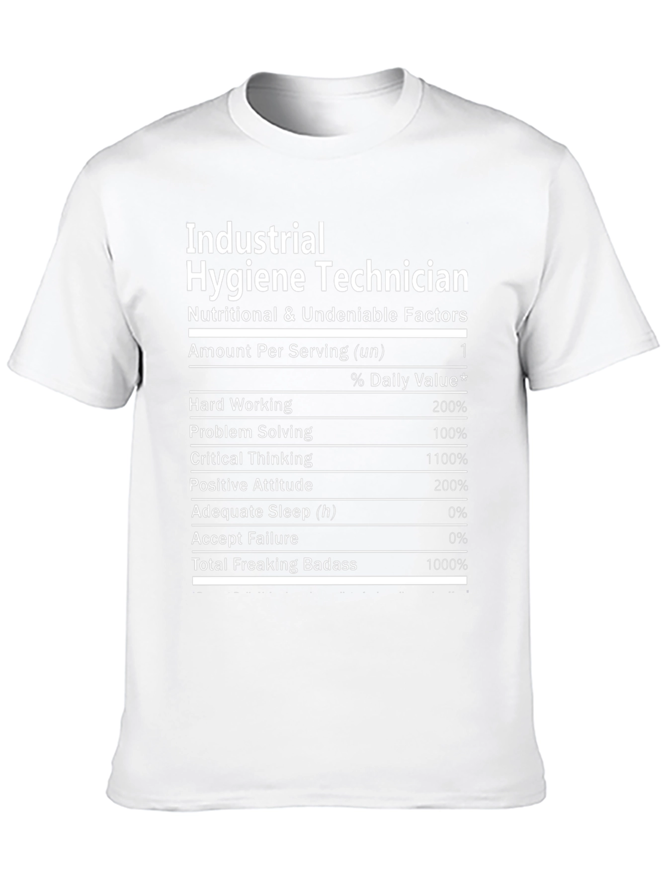 Industrial Hygiene Technician Nutritional Facts T-Shirt