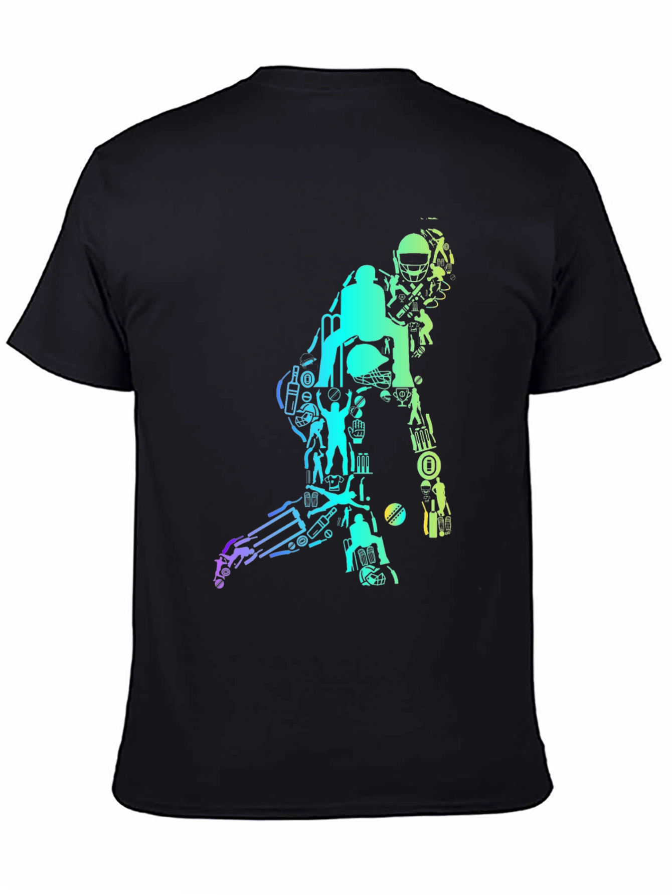 Cricket Silhouette Graphic T-Shirt - Black