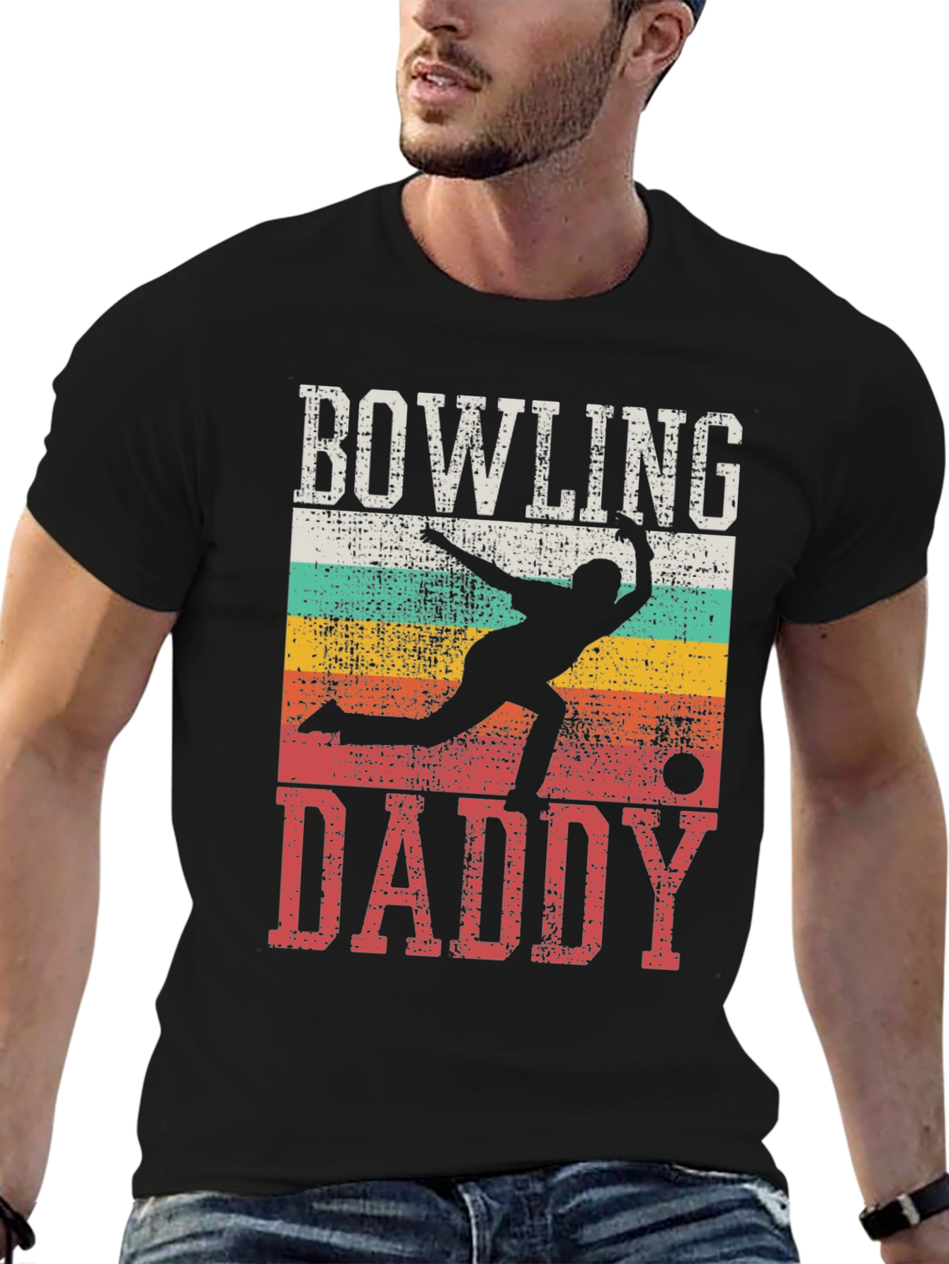 Bowling Daddy T-Shirt - Retro Style Bowler Tee