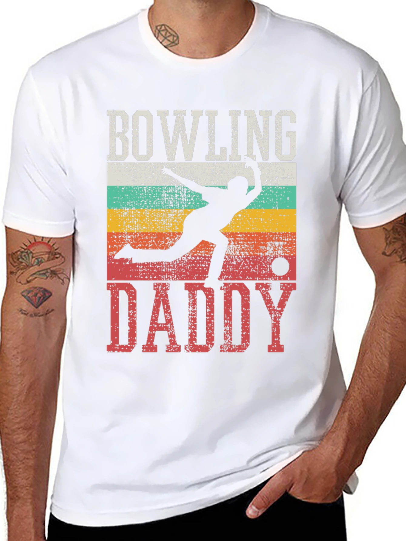 Bowling Daddy T-Shirt - Retro Style Bowler Tee