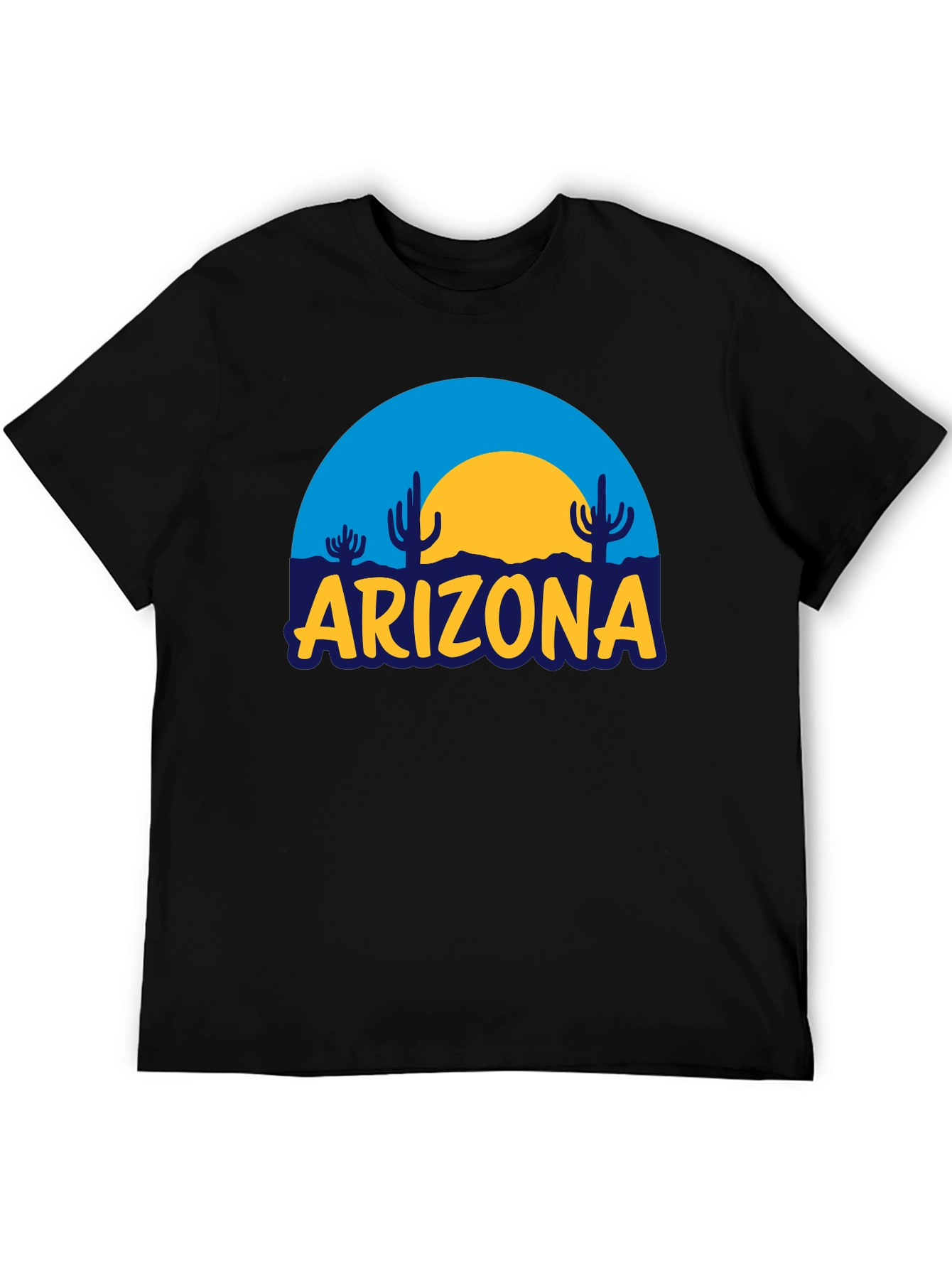 Arizona Desert Graphic Tee - Black Cotton T-Shirt