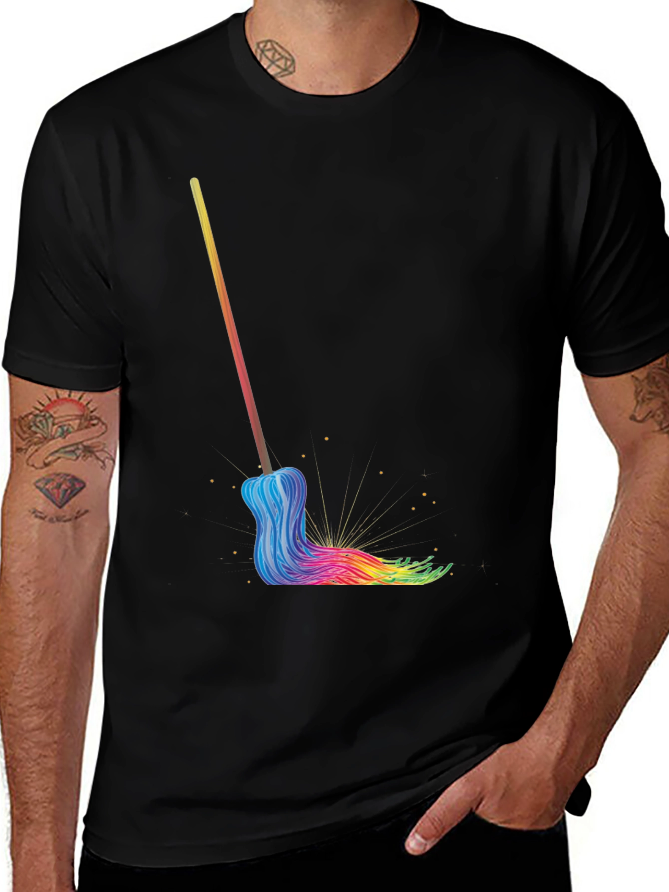 Rainbow Mop Graphic T-Shirt
