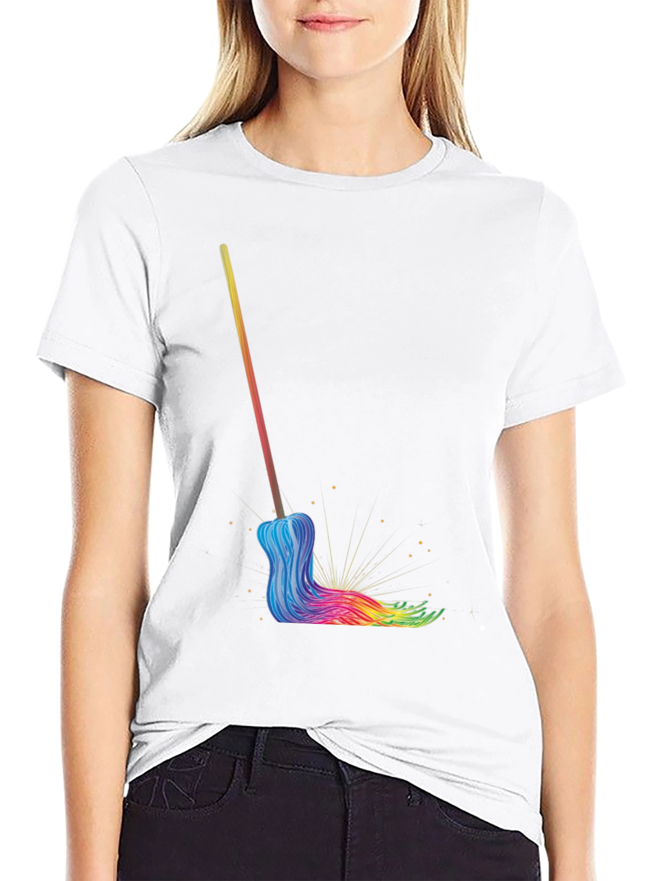 Rainbow Mop Graphic T-Shirt