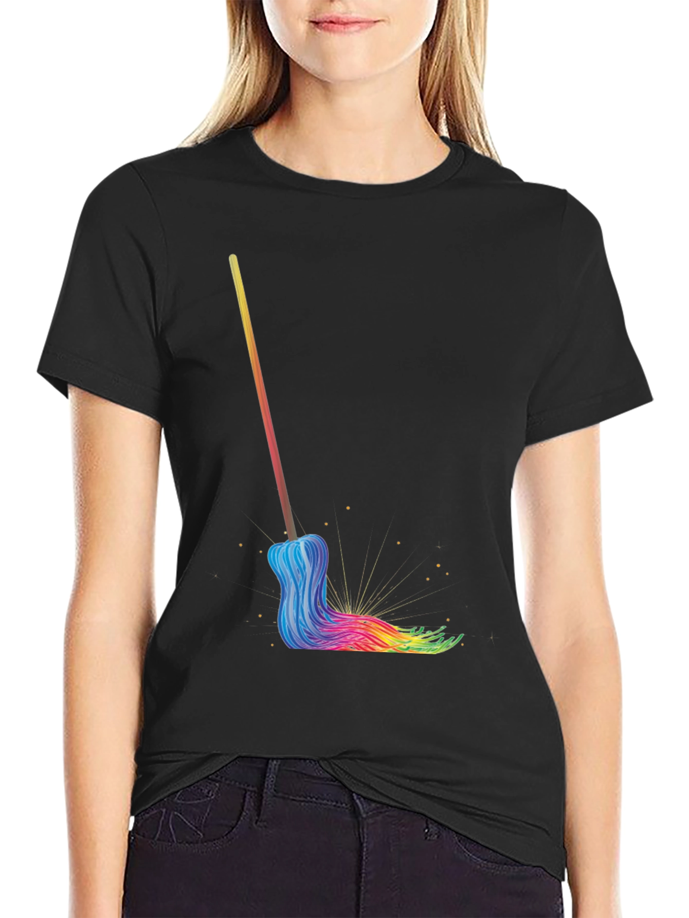Rainbow Mop Graphic T-Shirt