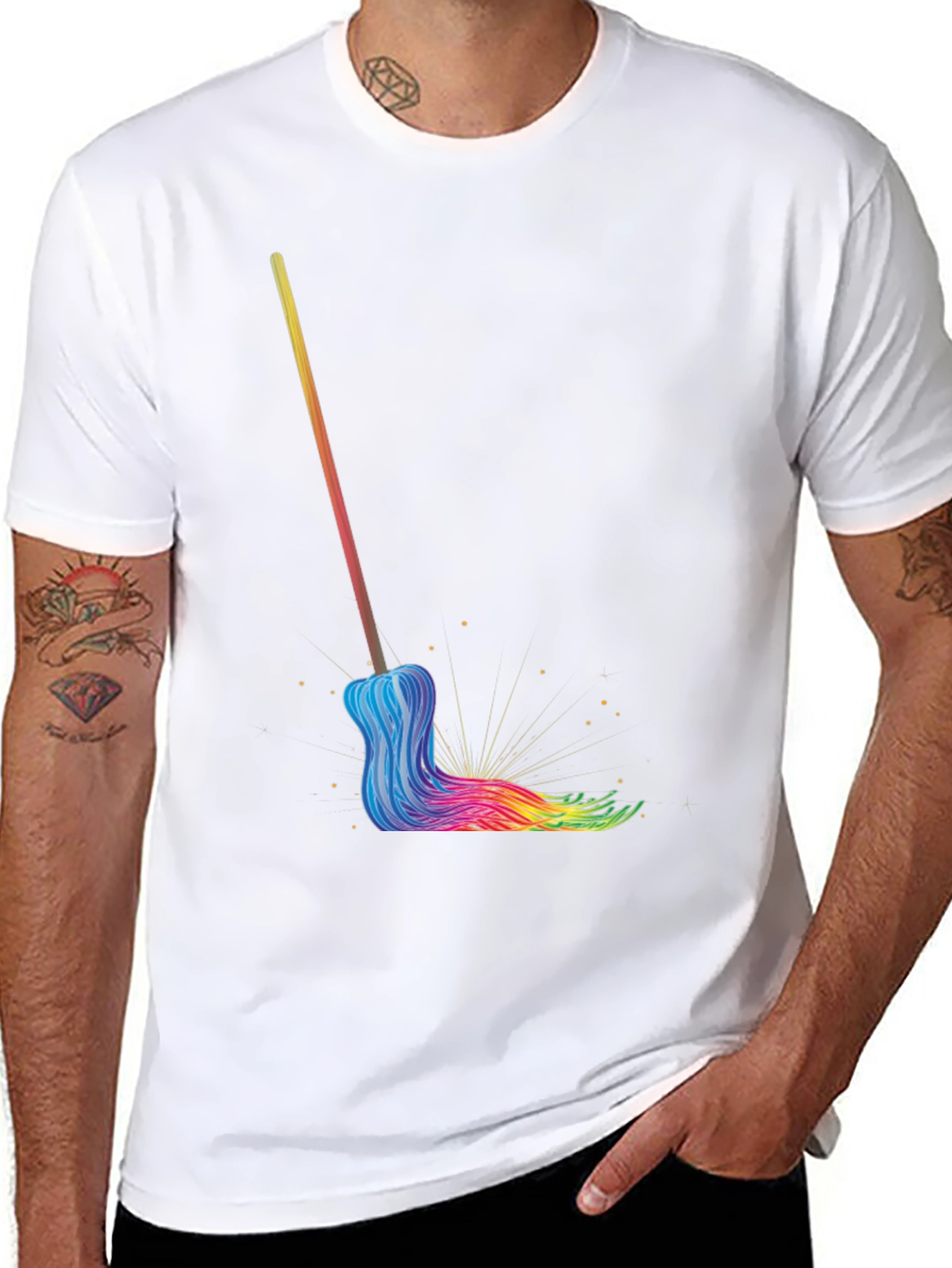 Rainbow Mop Graphic T-Shirt