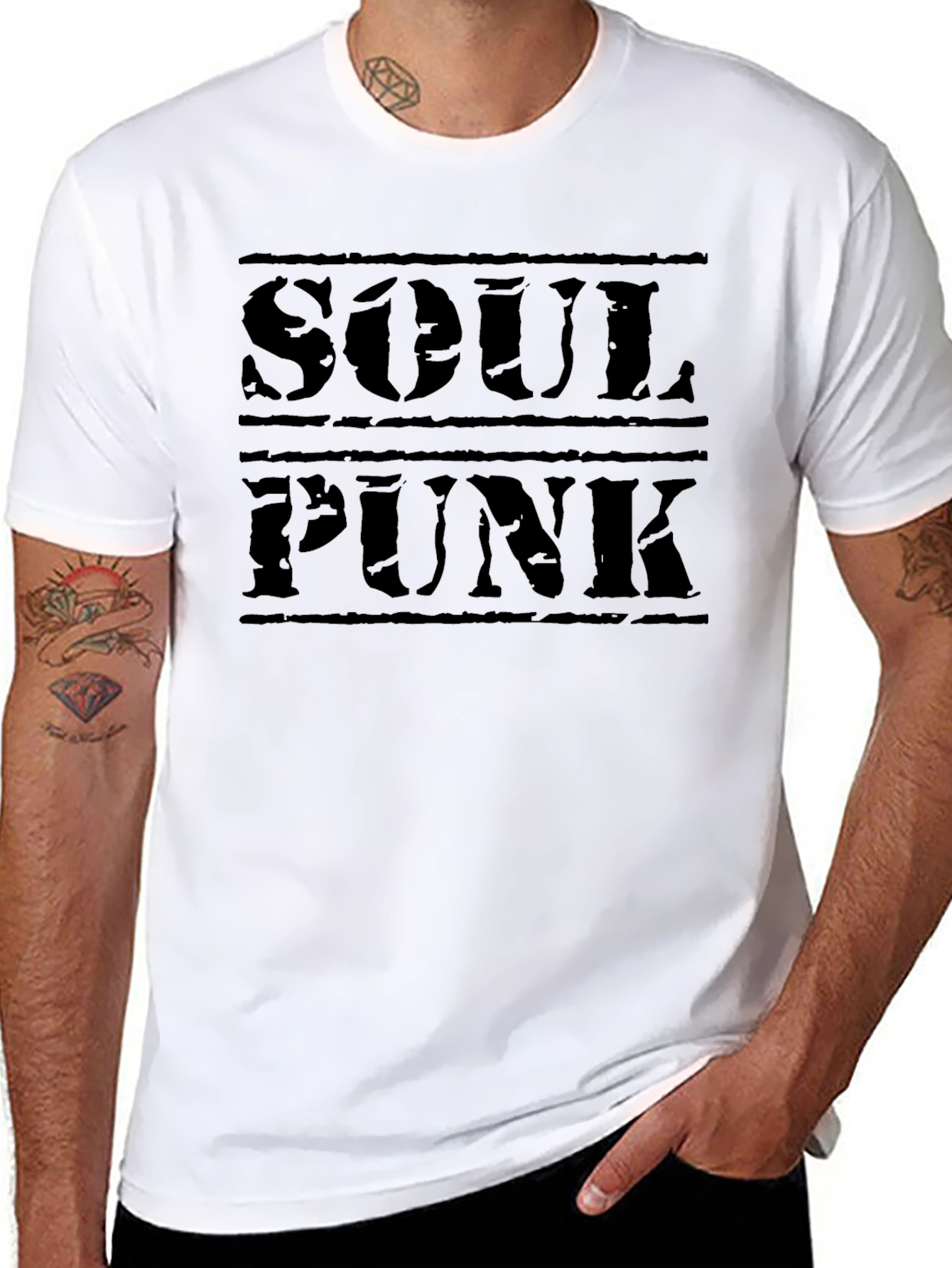 Soul Punk Graphic Print Black T-Shirt