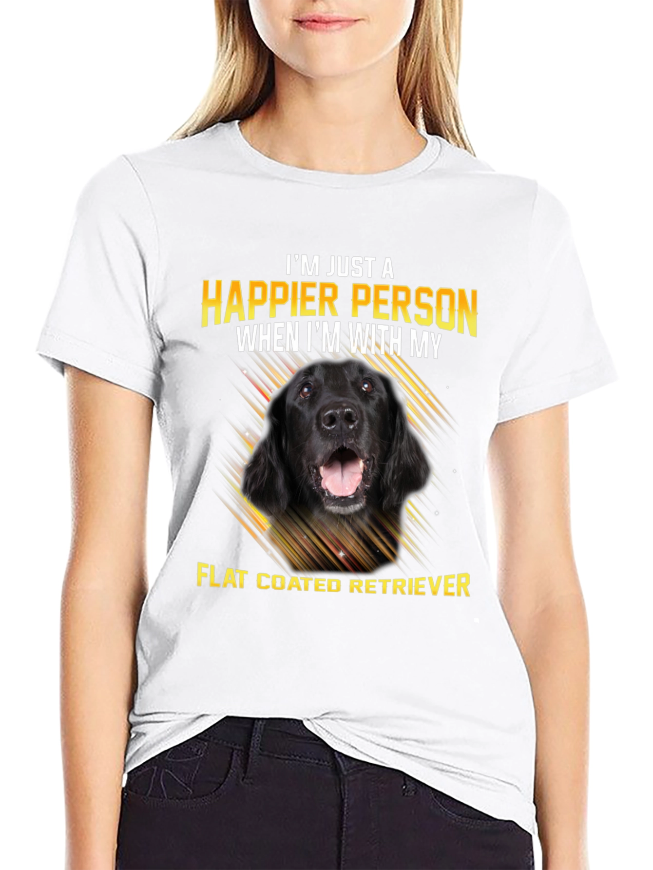 Happier Person Flat Coated Retriever Dog T-Shirt