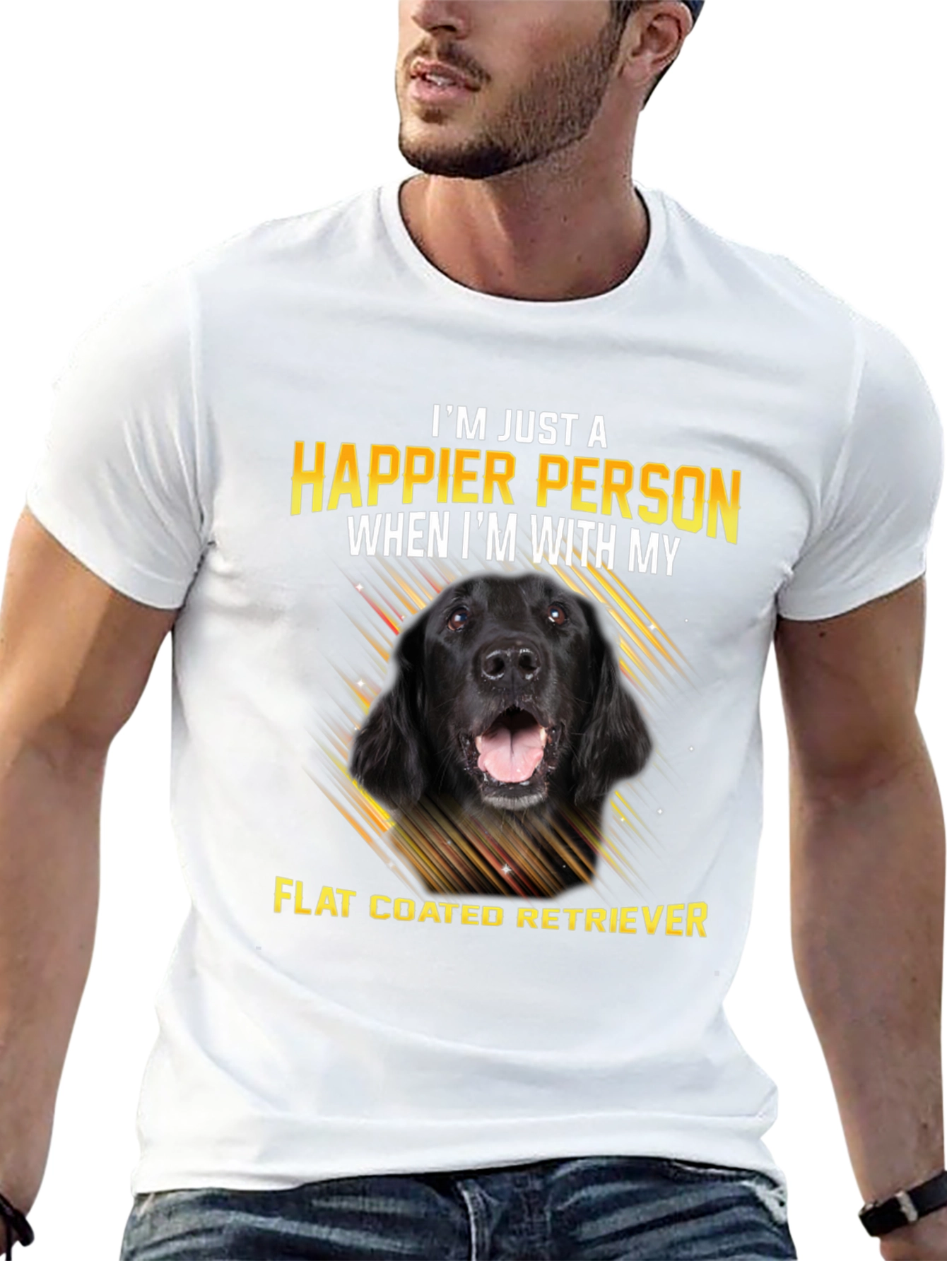 Happier Person Flat Coated Retriever Dog T-Shirt