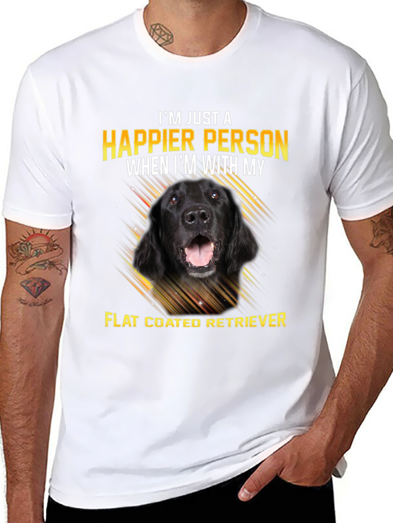 Happier Person Flat Coated Retriever Dog T-Shirt