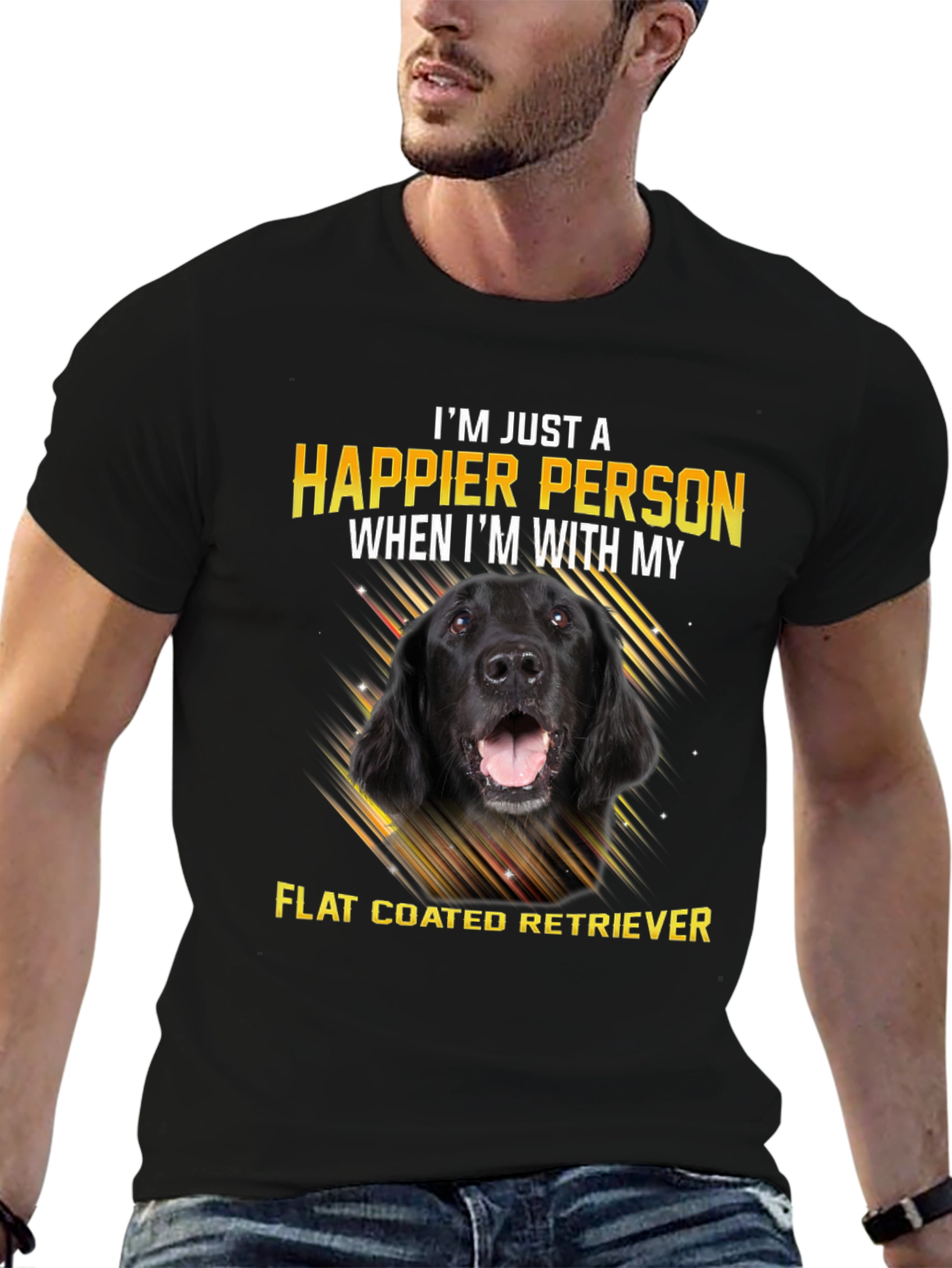 Happier Person Flat Coated Retriever Dog T-Shirt