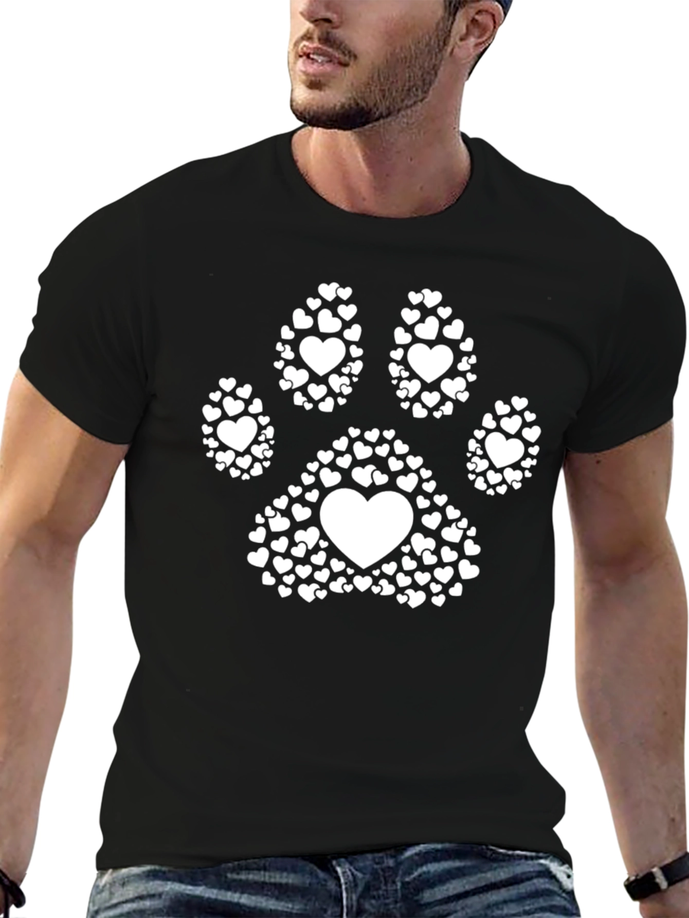 Heart Paw Print T-Shirt - Dog Lover Tee