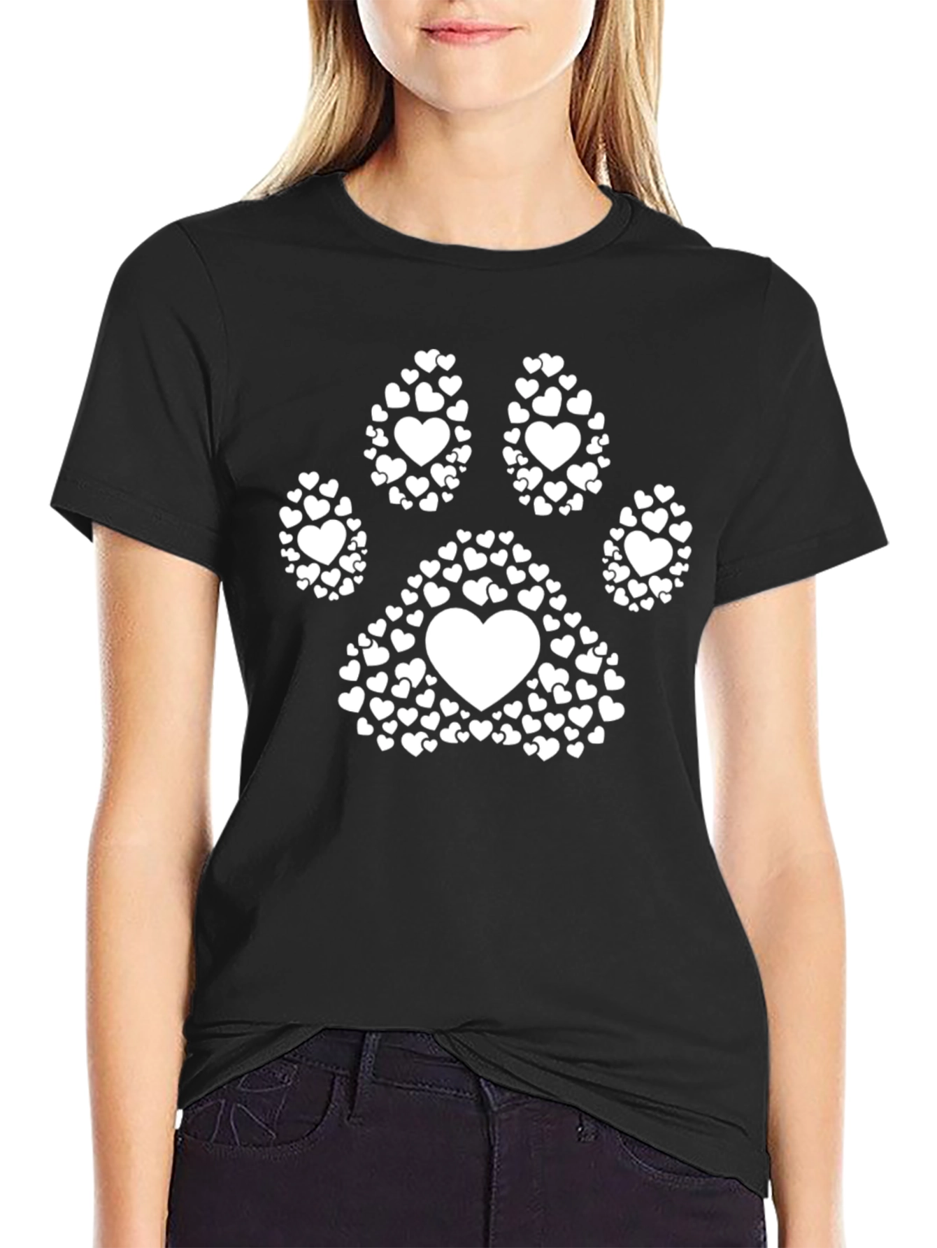 Heart Paw Print T-Shirt - Dog Lover Tee