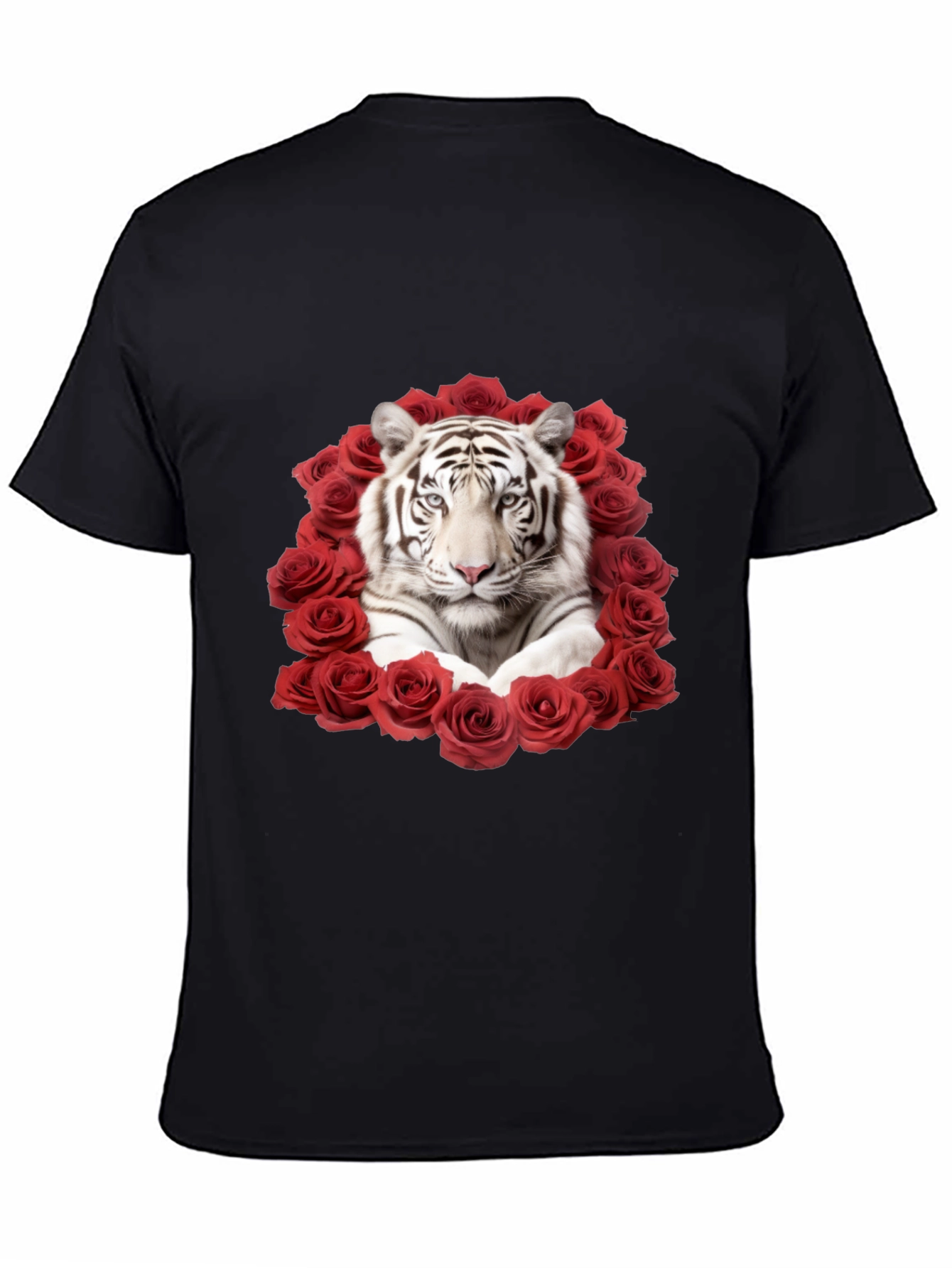 Tiger & Roses Graphic Black T-Shirt