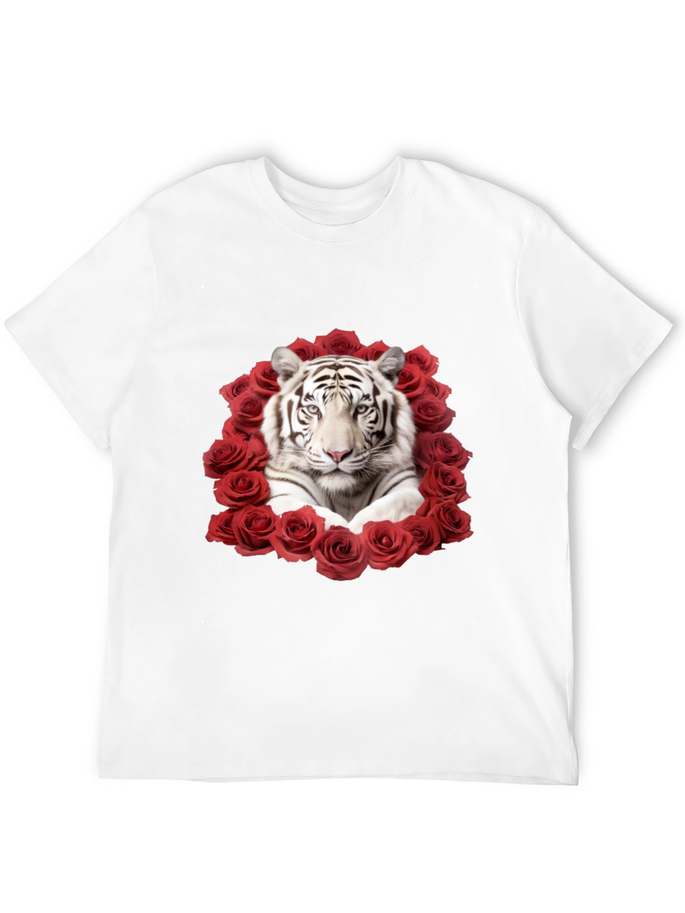 Tiger & Roses Graphic Black T-Shirt