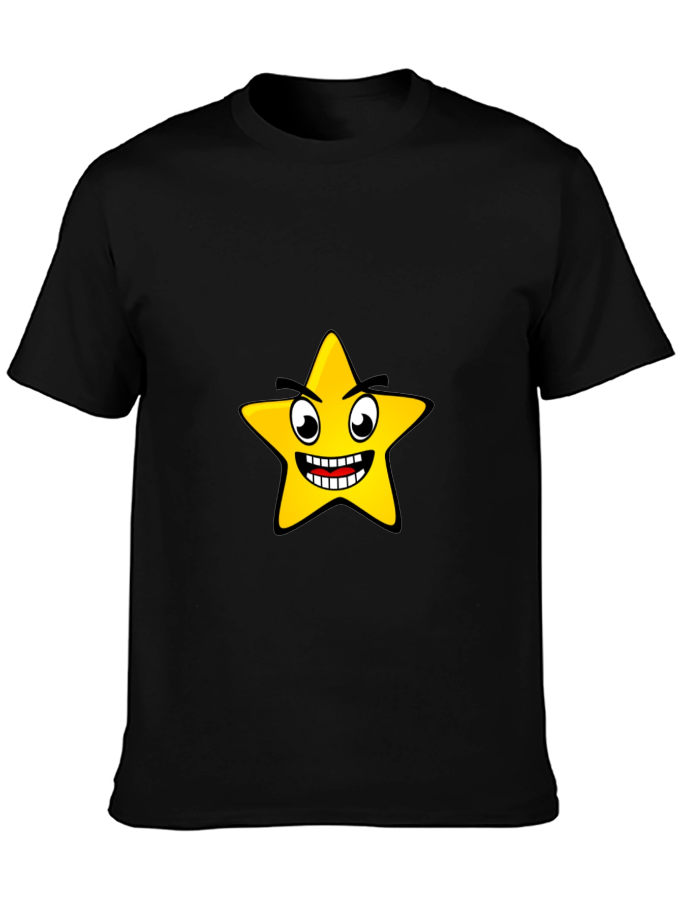 Funny Star Graphic Black T-Shirt