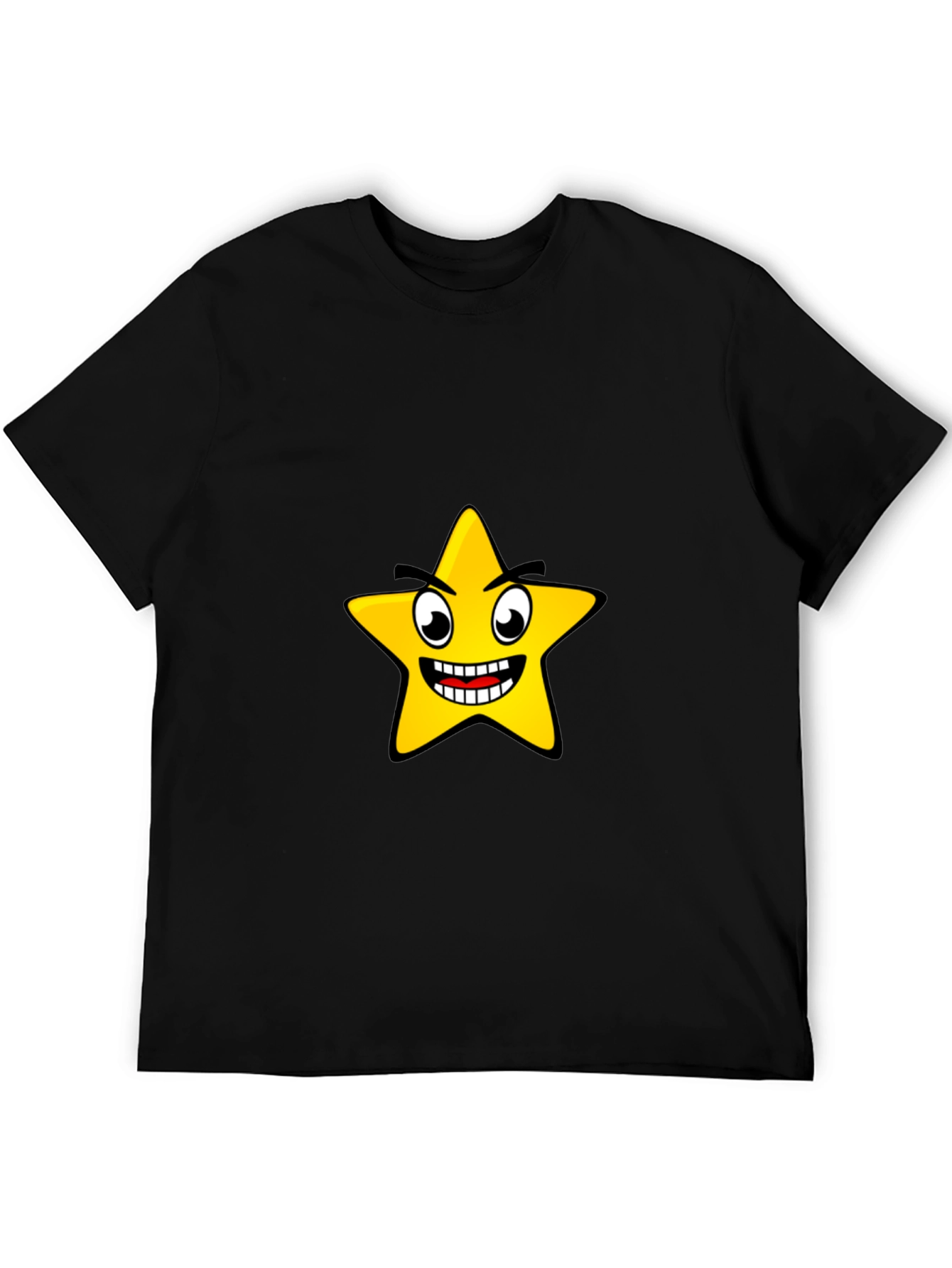 Funny Star Graphic Black T-Shirt