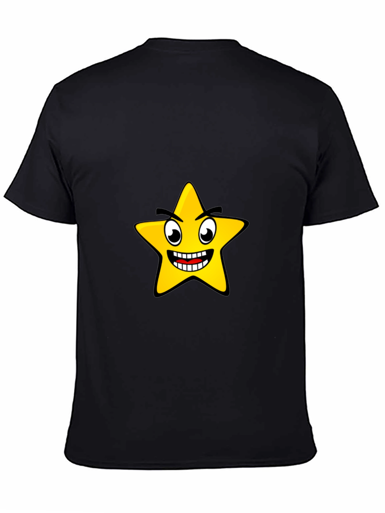 Funny Star Graphic Black T-Shirt
