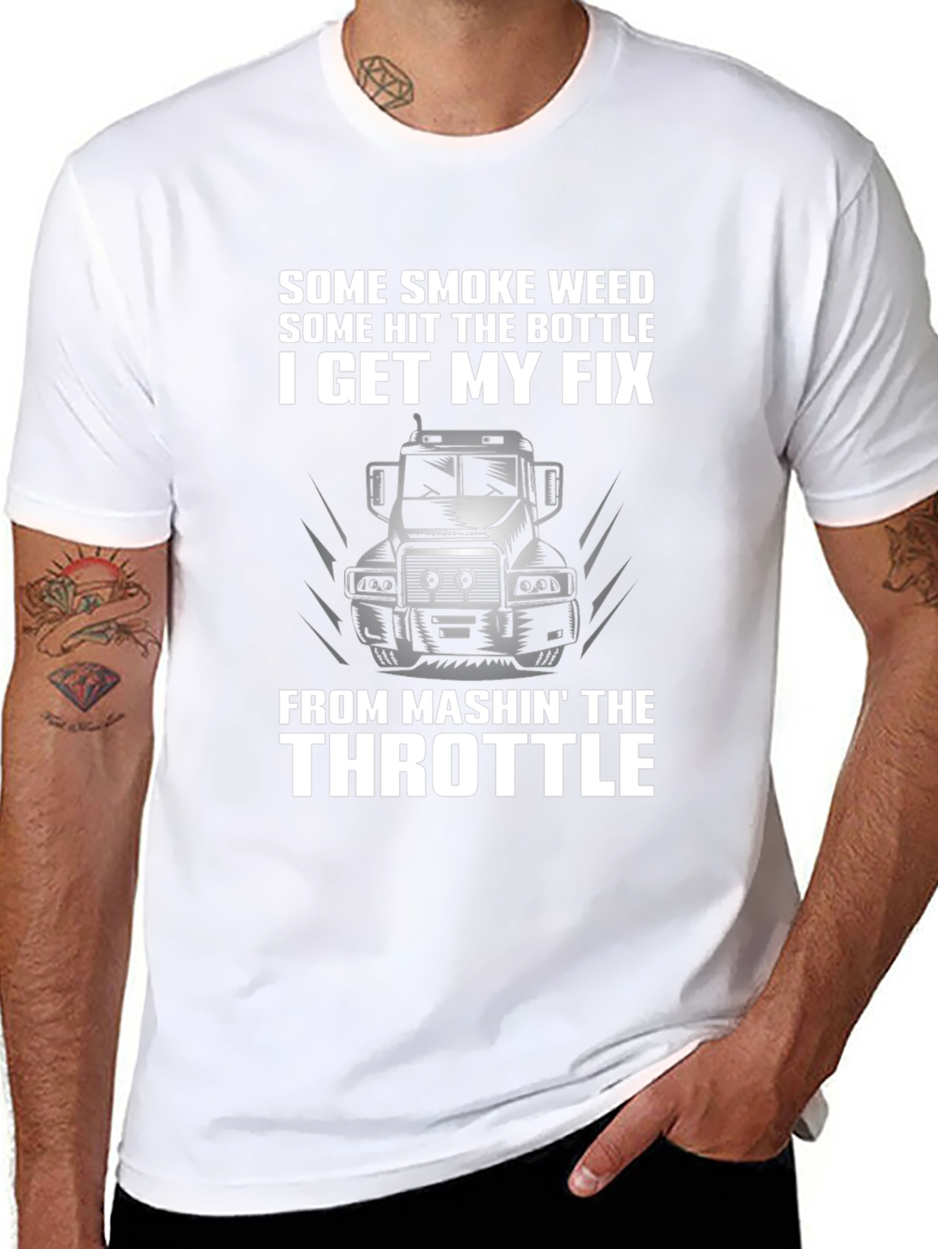 Trucker T-Shirt - Mashin the Throttle Design