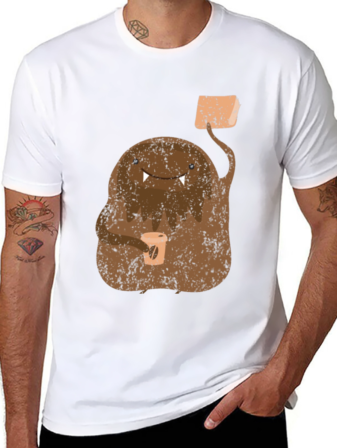 Coffee Monster Graphic Tee - Unique Unisex Design