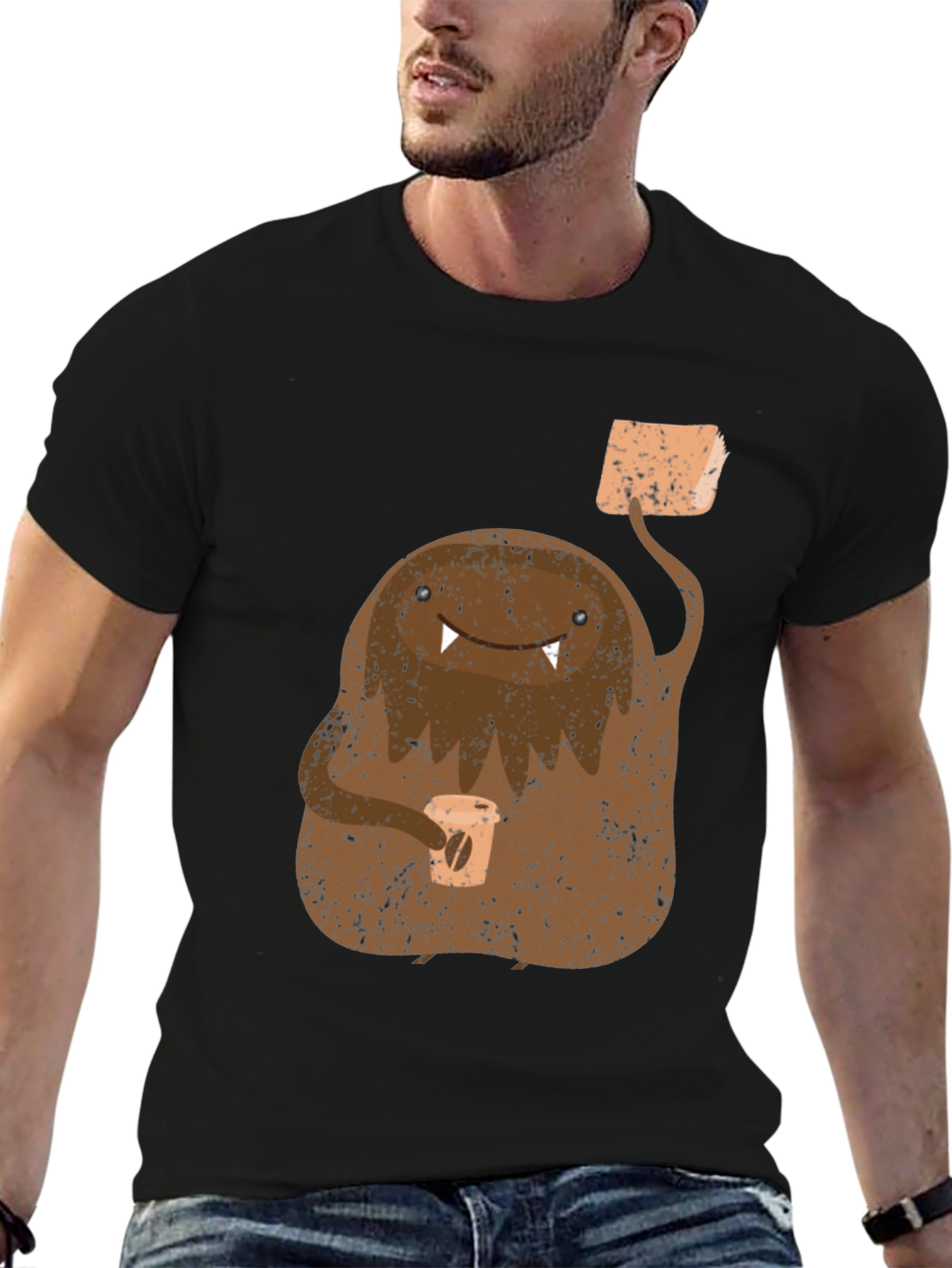 Coffee Monster Graphic Tee - Unique Unisex Design