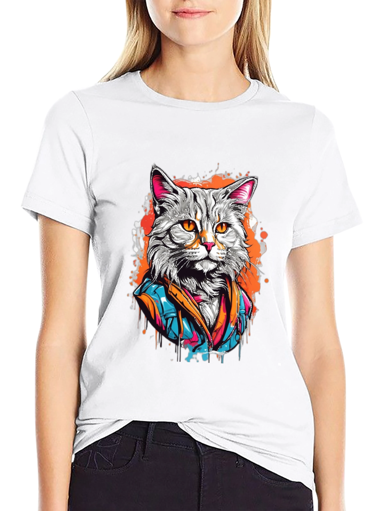 Cool Cat T-Shirt - Artistic Design