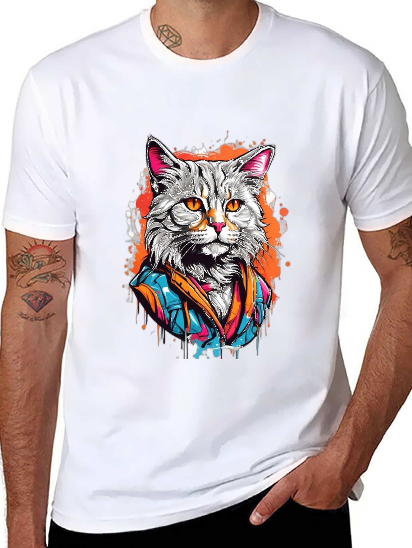 Cool Cat T-Shirt - Artistic Design