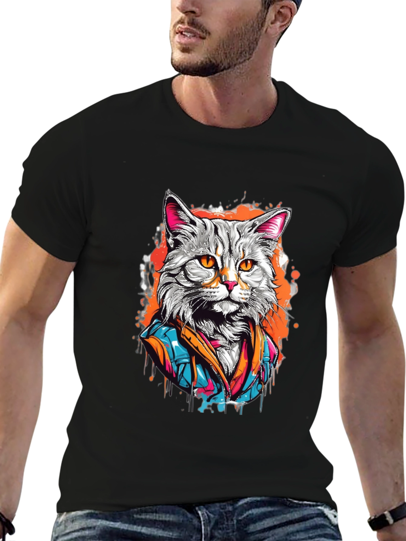 Cool Cat T-Shirt - Artistic Design