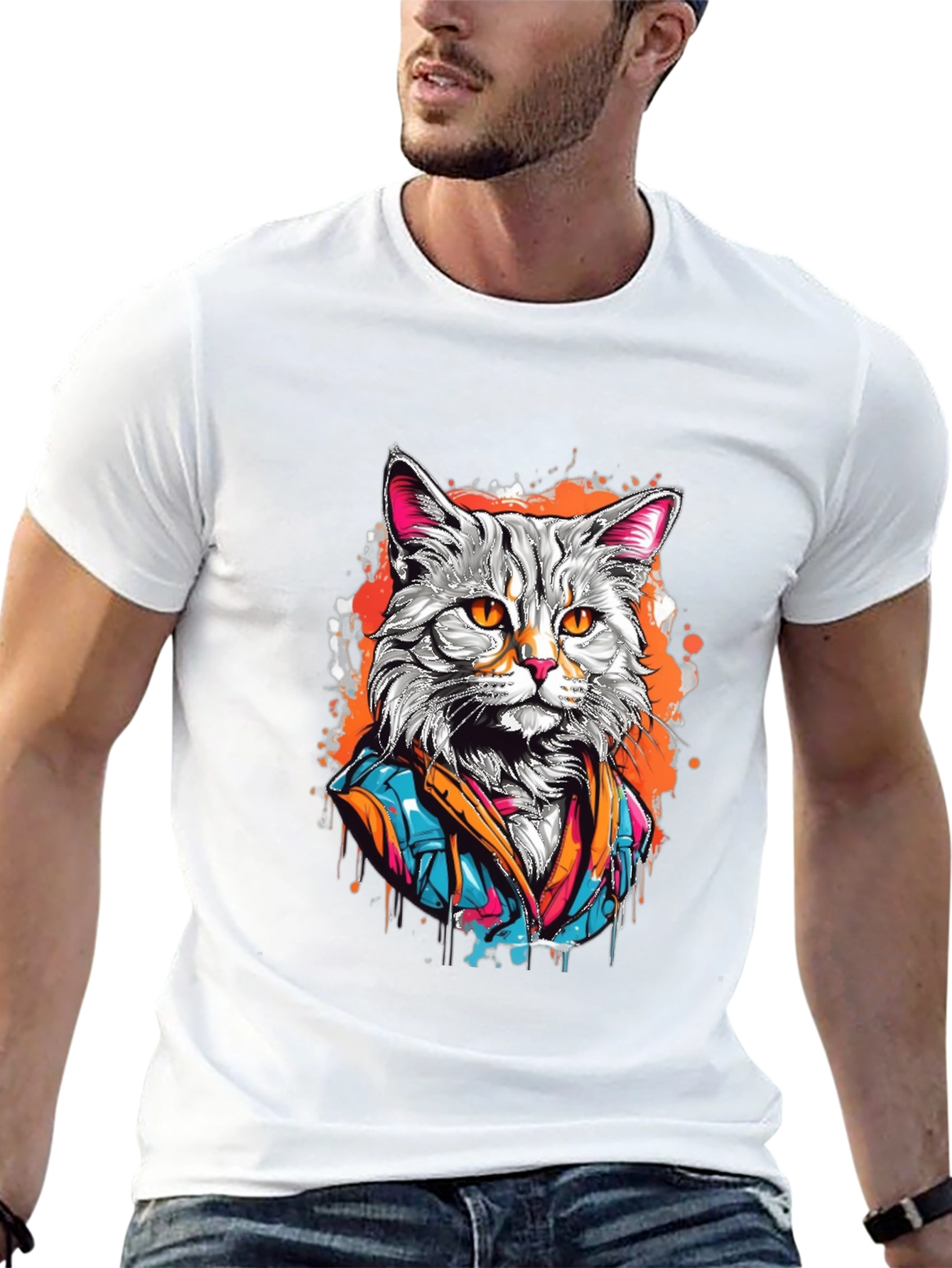 Cool Cat T-Shirt - Artistic Design