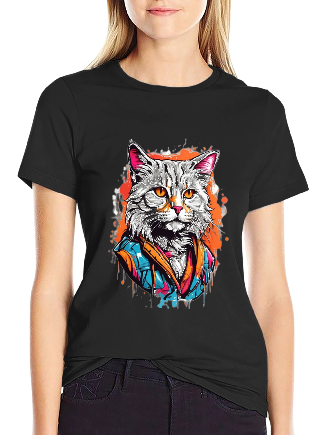 Cool Cat T-Shirt - Artistic Design