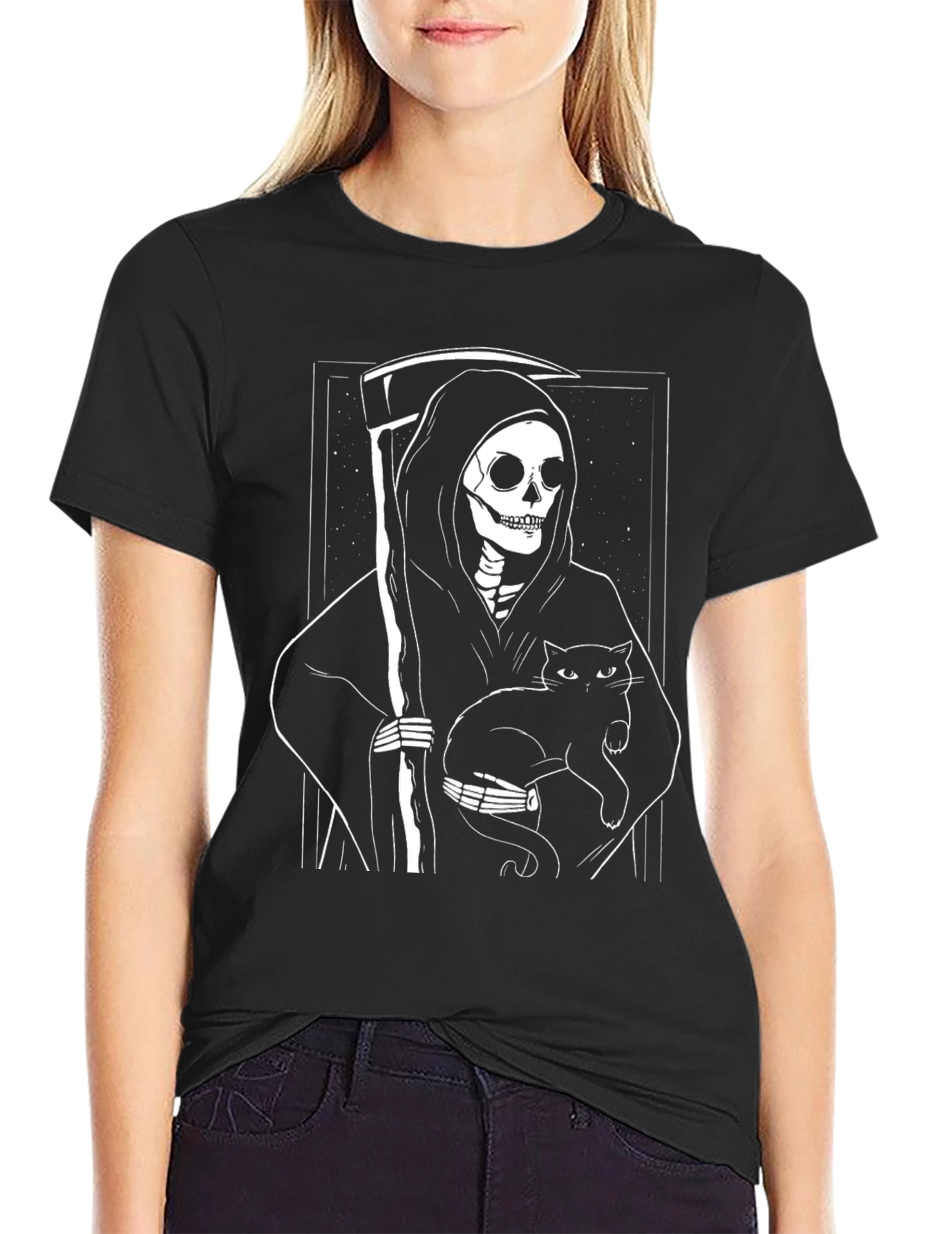 Grim Reaper Cat T-Shirt