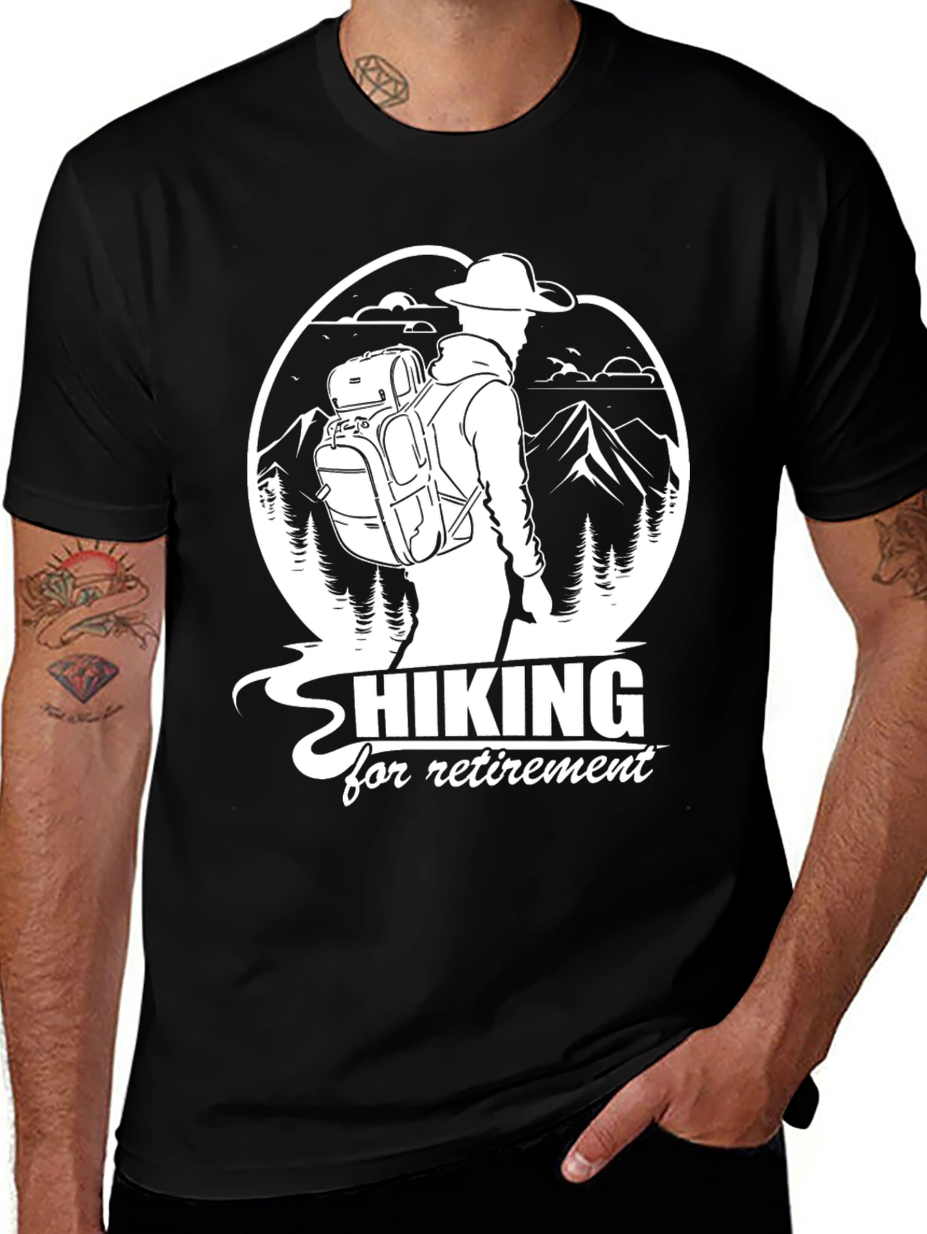 Hiking For Retirement Graphic T-Shirt