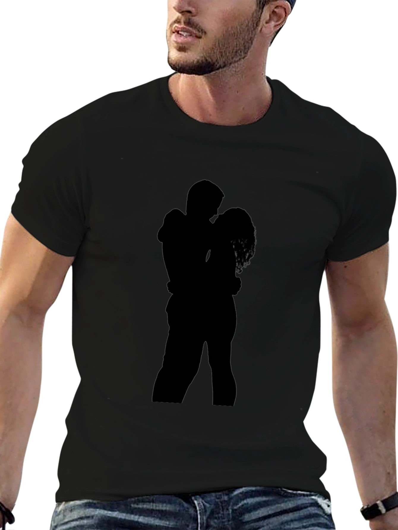 Silhouette Embrace T-Shirt - Romantic Design