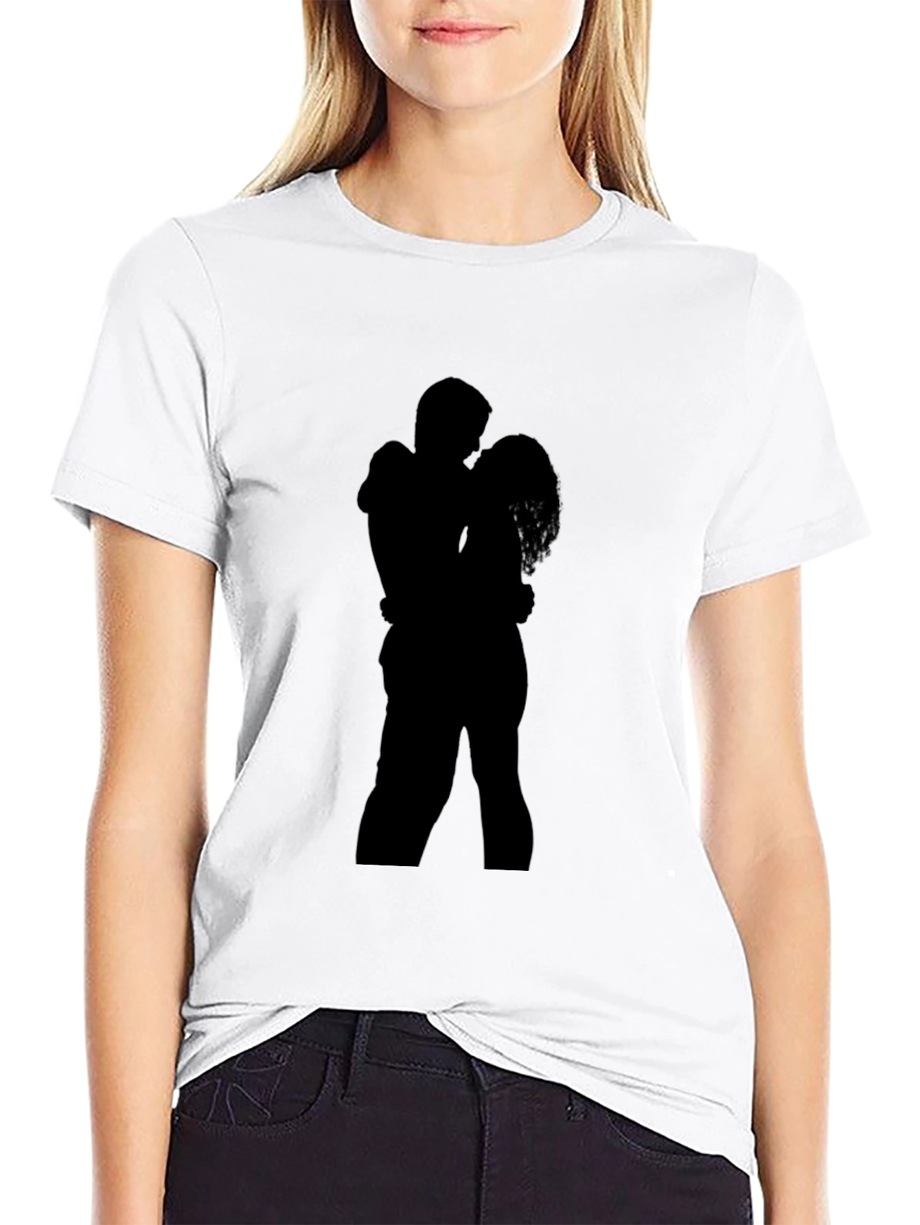 Silhouette Embrace T-Shirt - Romantic Design
