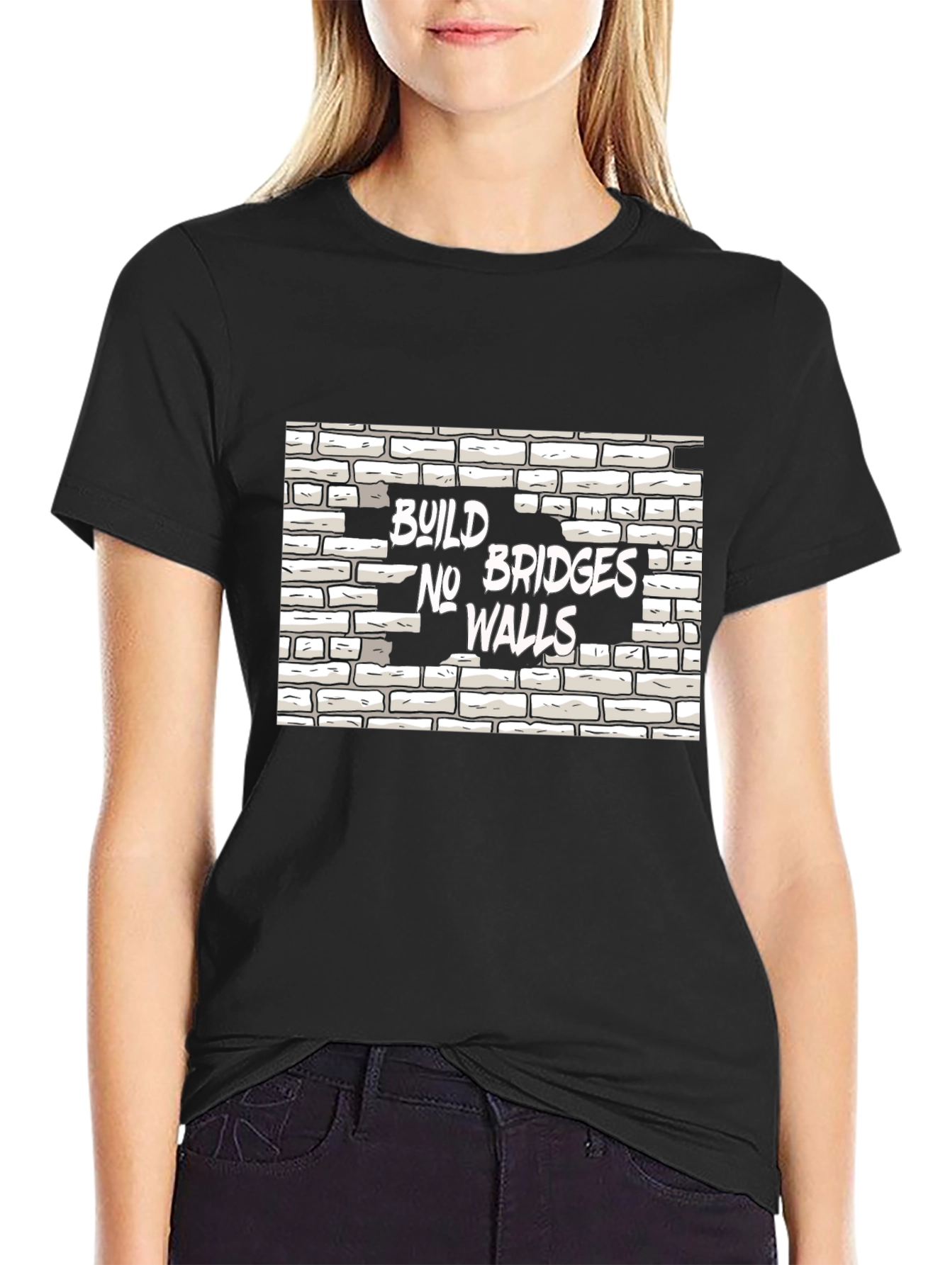 Build Bridges No Walls Graphic Tee