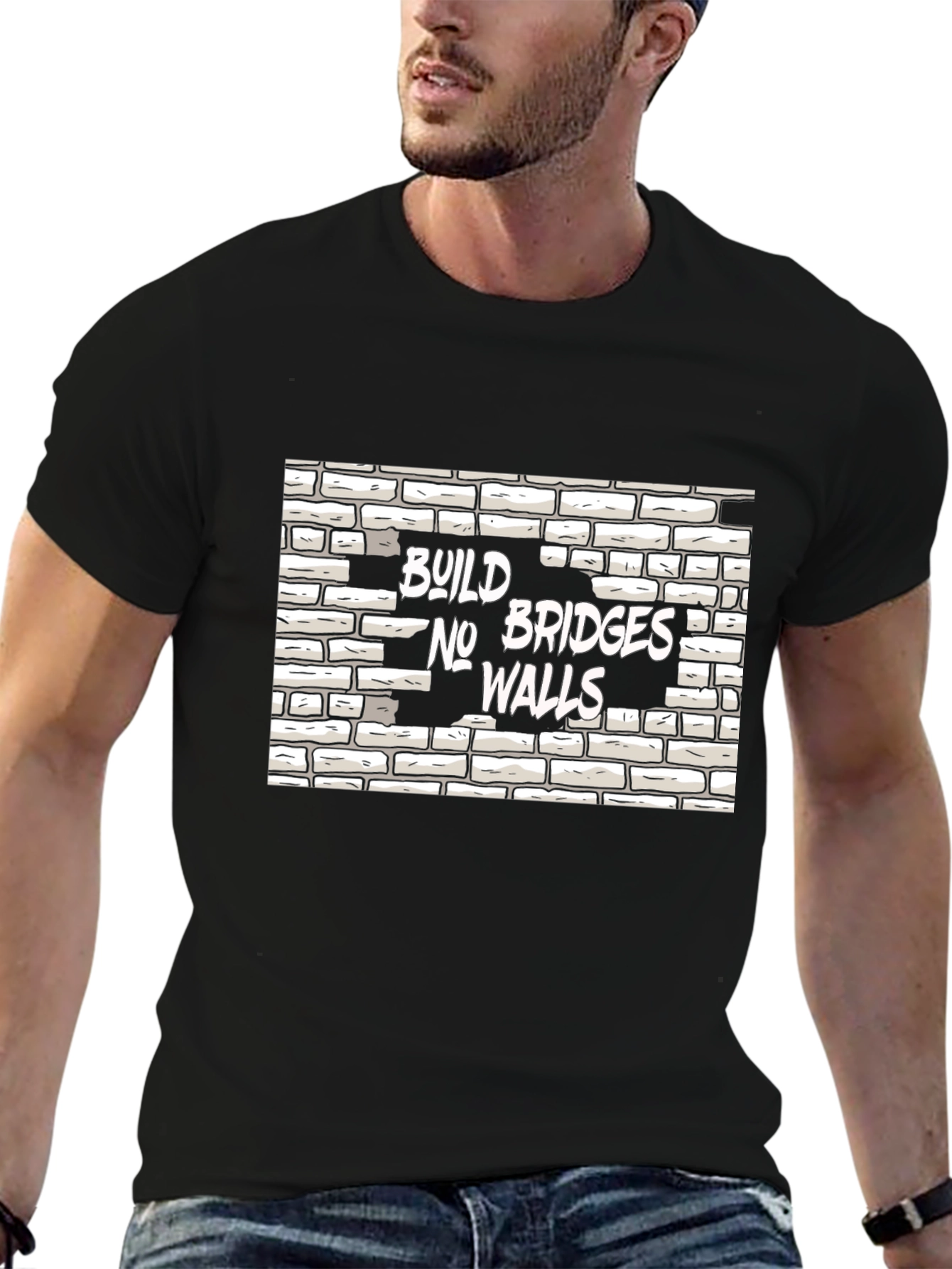 Build Bridges No Walls Graphic Tee