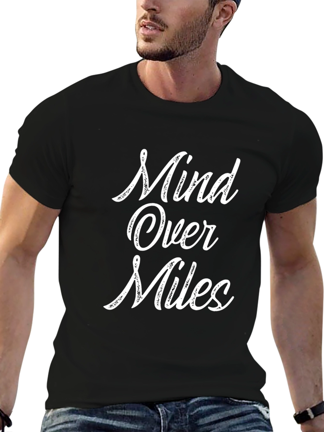 Mind Over Miles Graphic Tee - Black Cotton
