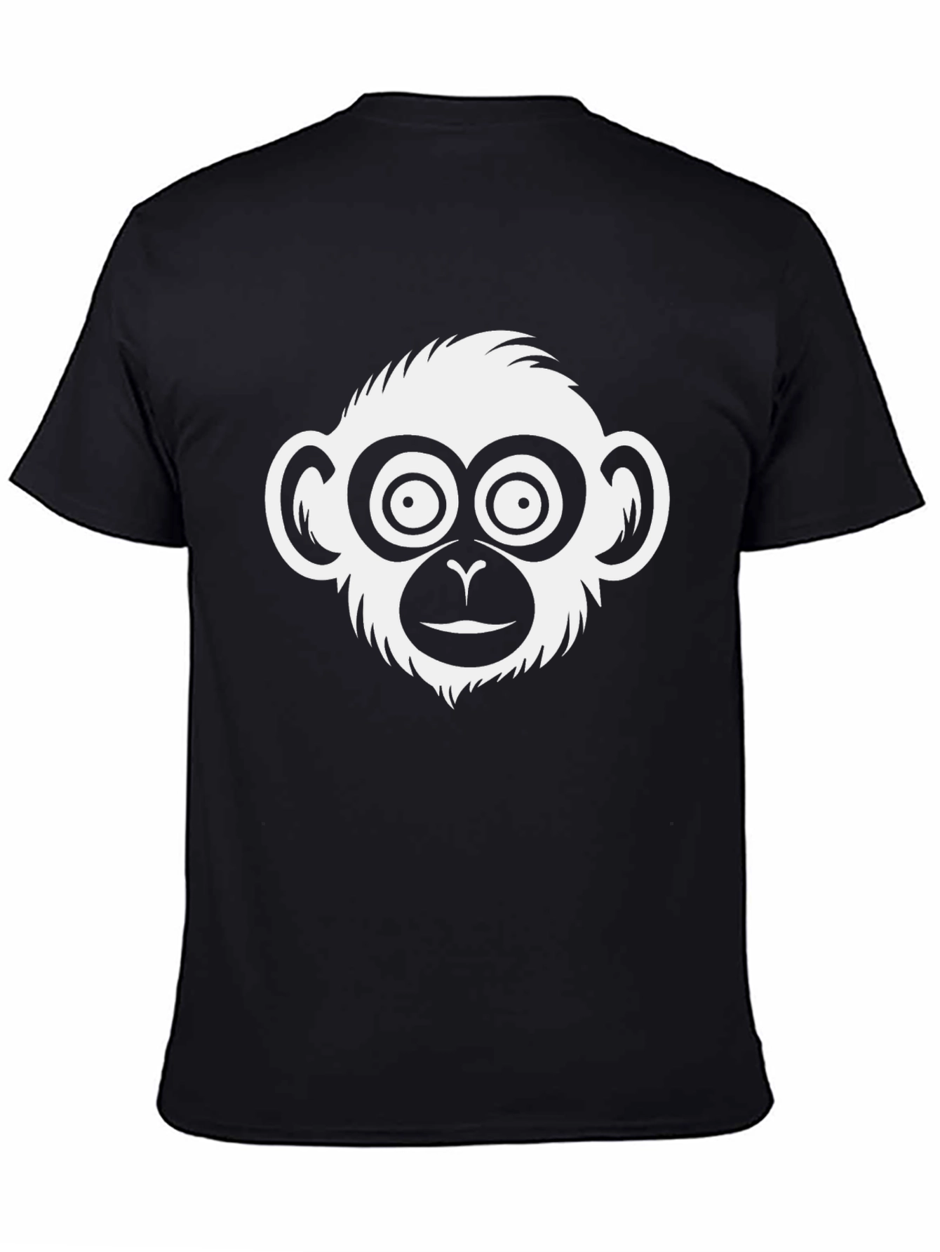 Monkey Face Graphic T-Shirt - Casual Black Tee