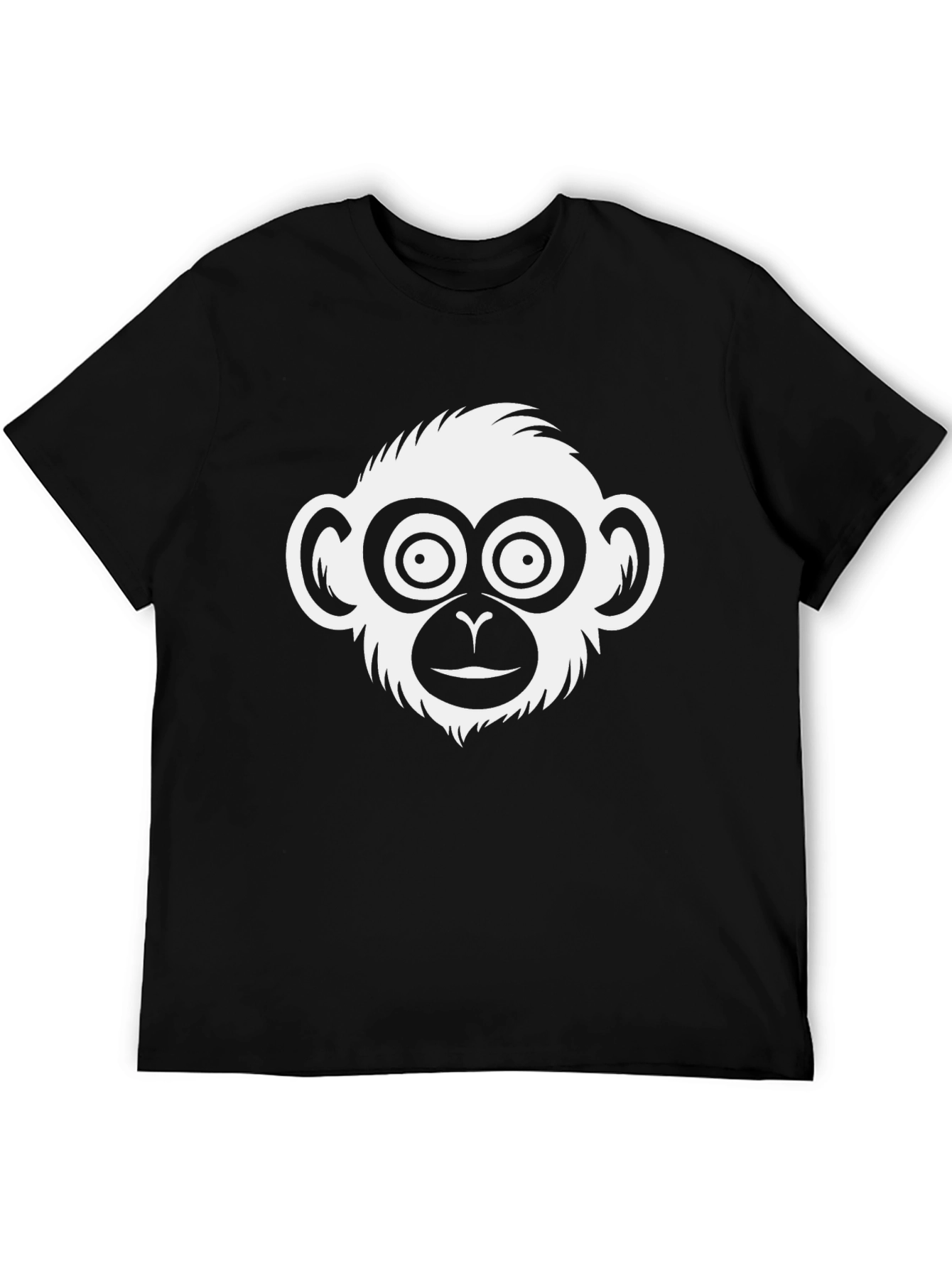 Monkey Face Graphic T-Shirt - Casual Black Tee
