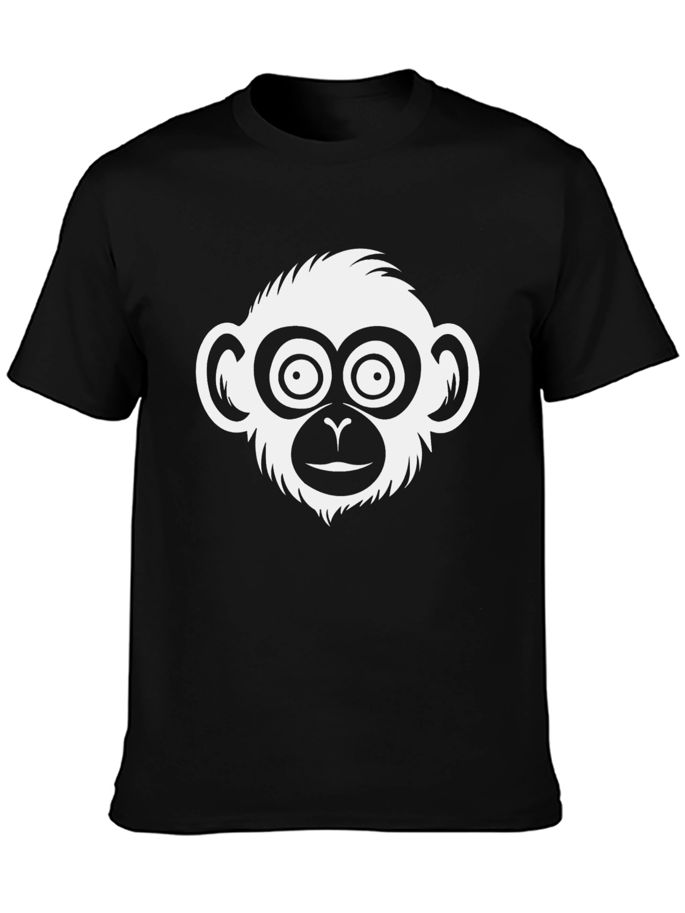 Monkey Face Graphic T-Shirt - Casual Black Tee