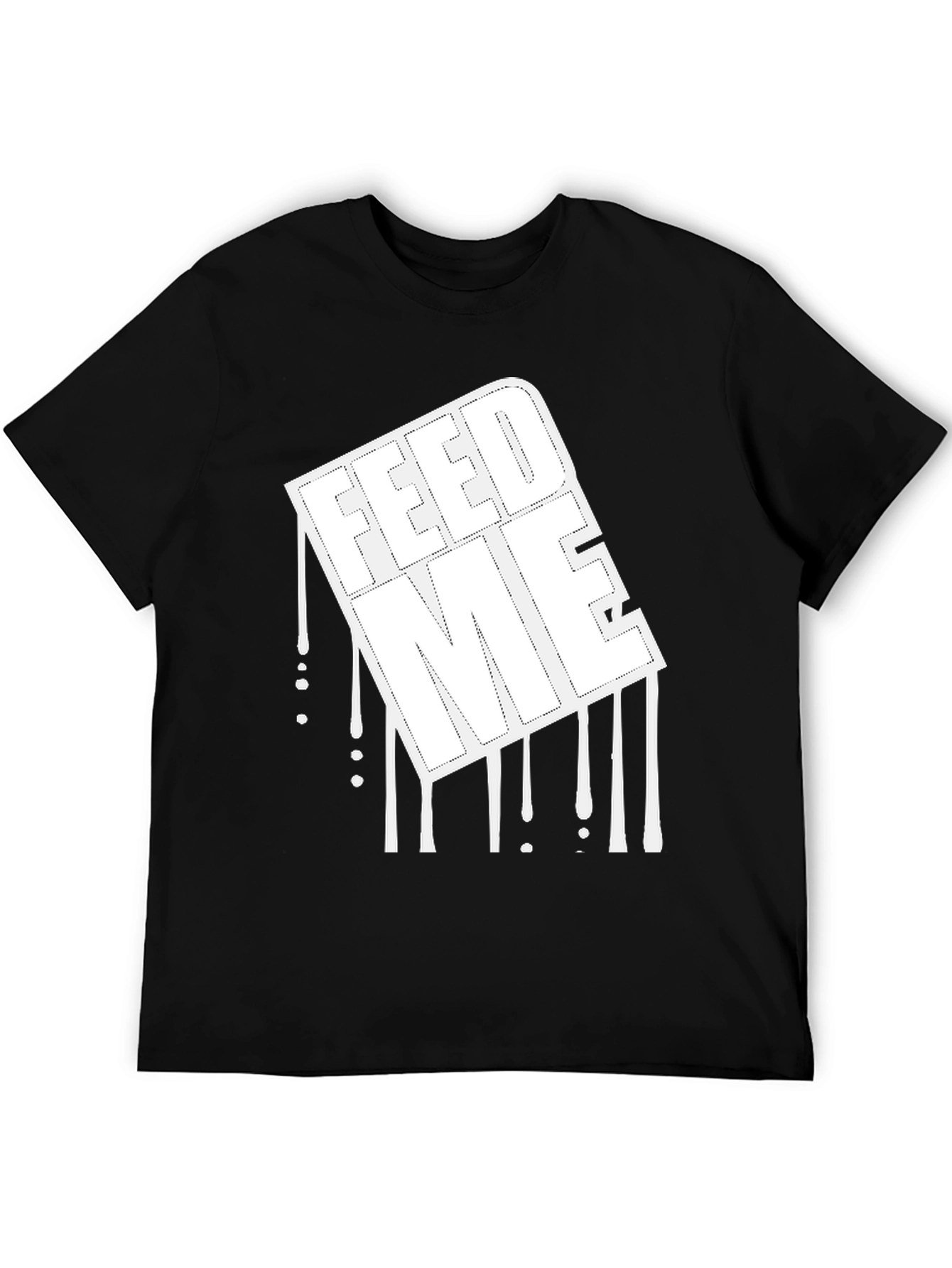 Feed Me Graphic Print Black T-Shirt