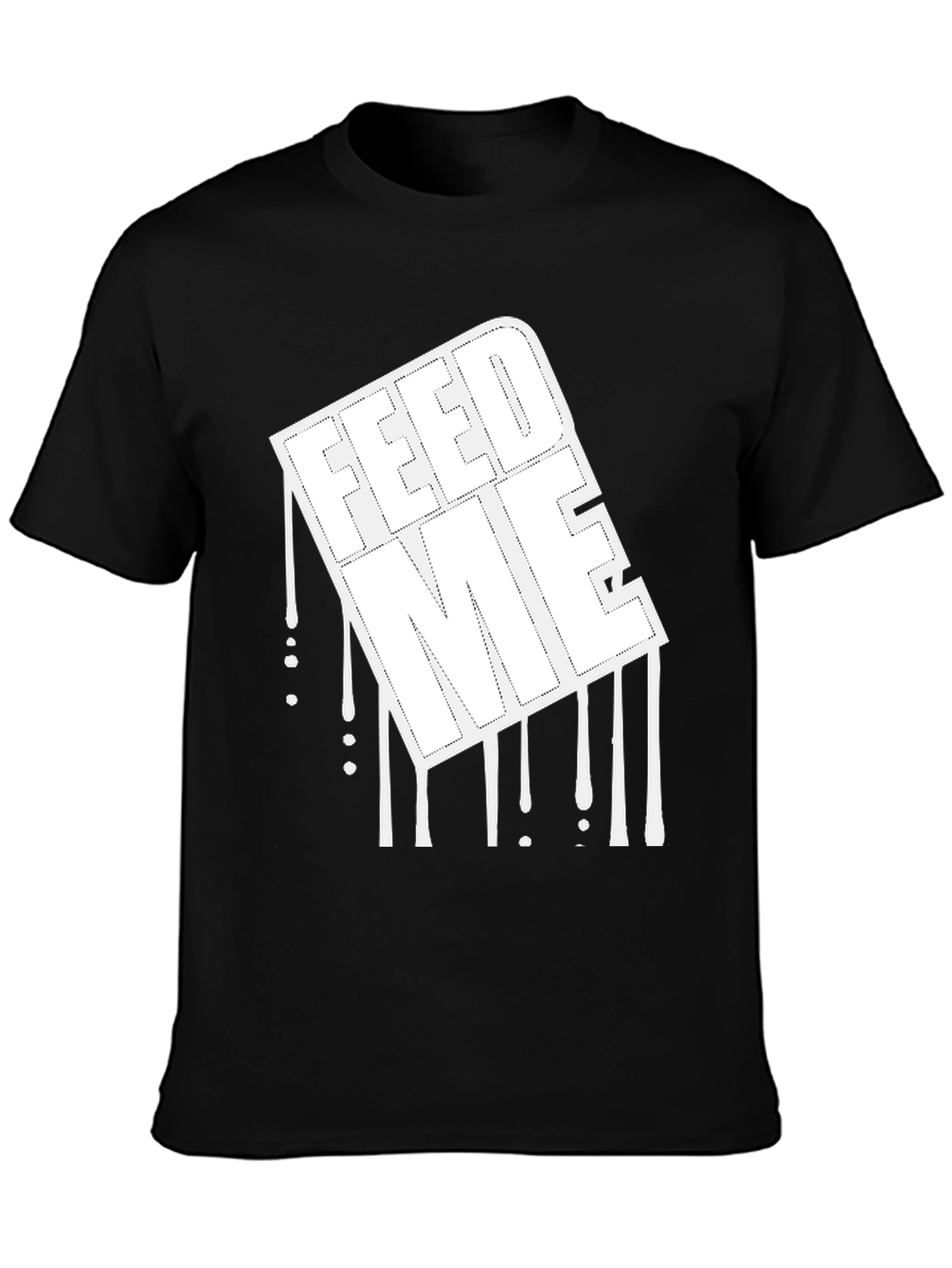 Feed Me Graphic Print Black T-Shirt