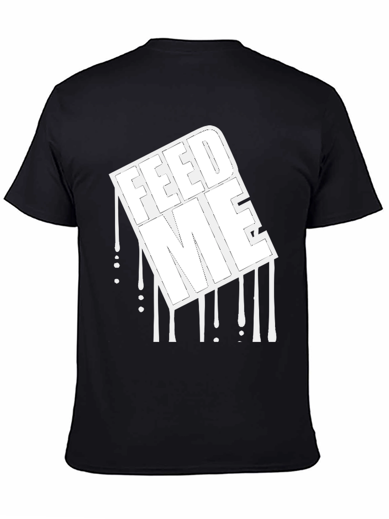 Feed Me Graphic Print Black T-Shirt