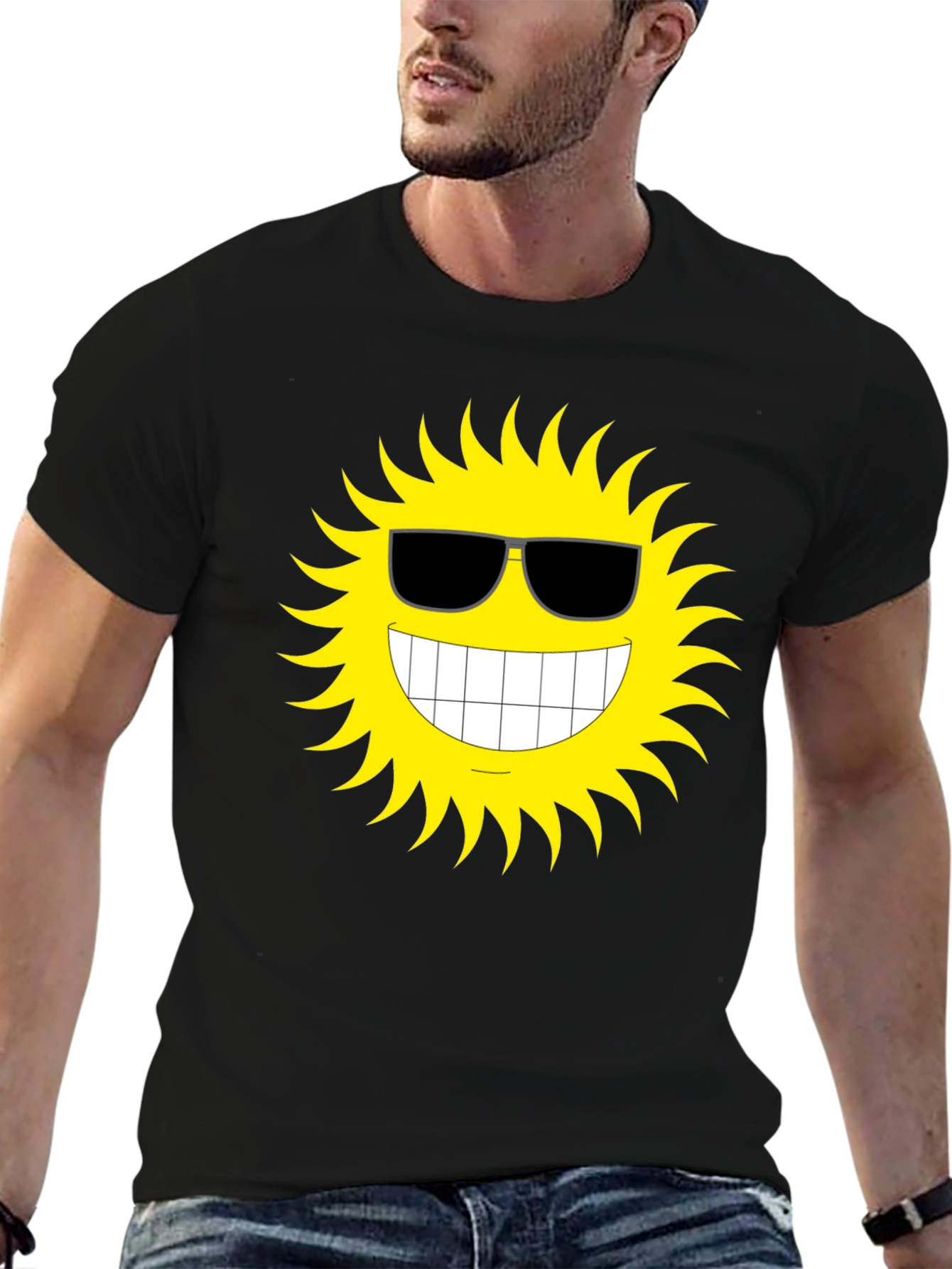 Cool Sun Graphic T-Shirt - Black Cotton Tee