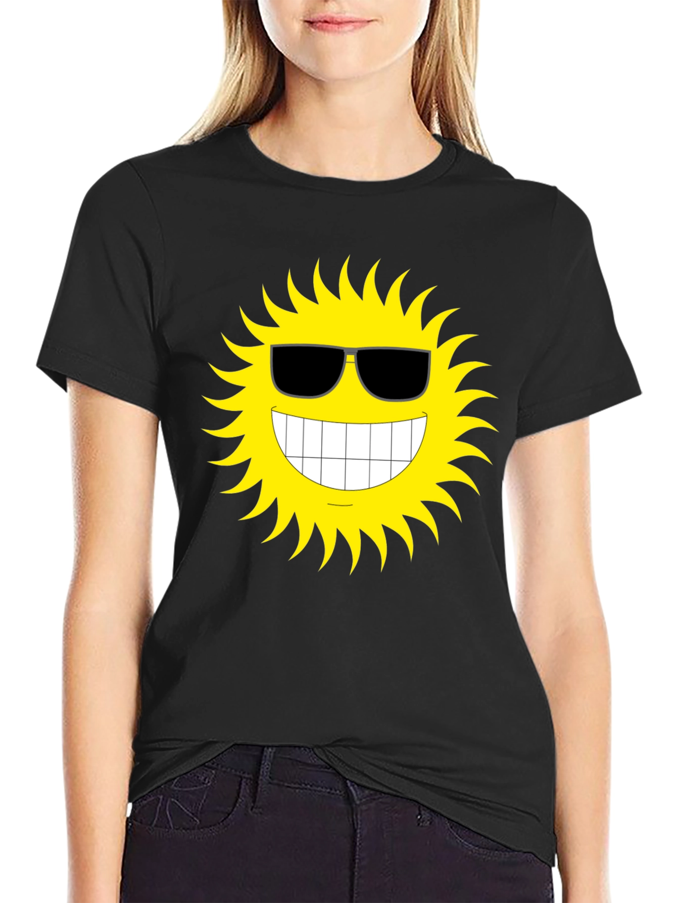 Cool Sun Graphic T-Shirt - Black Cotton Tee