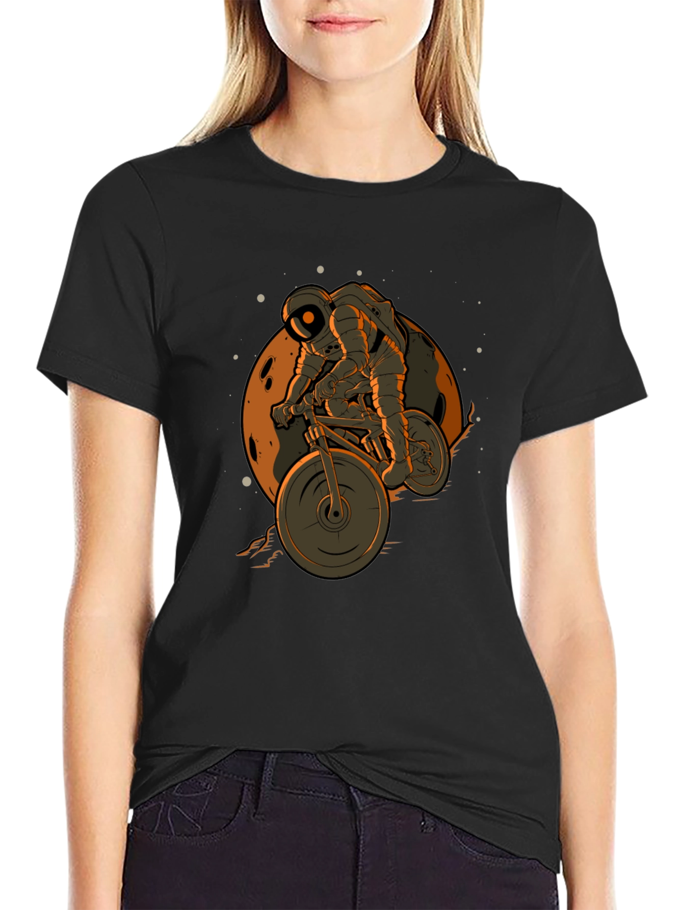 Astronaut Biking on the Moon T-Shirt