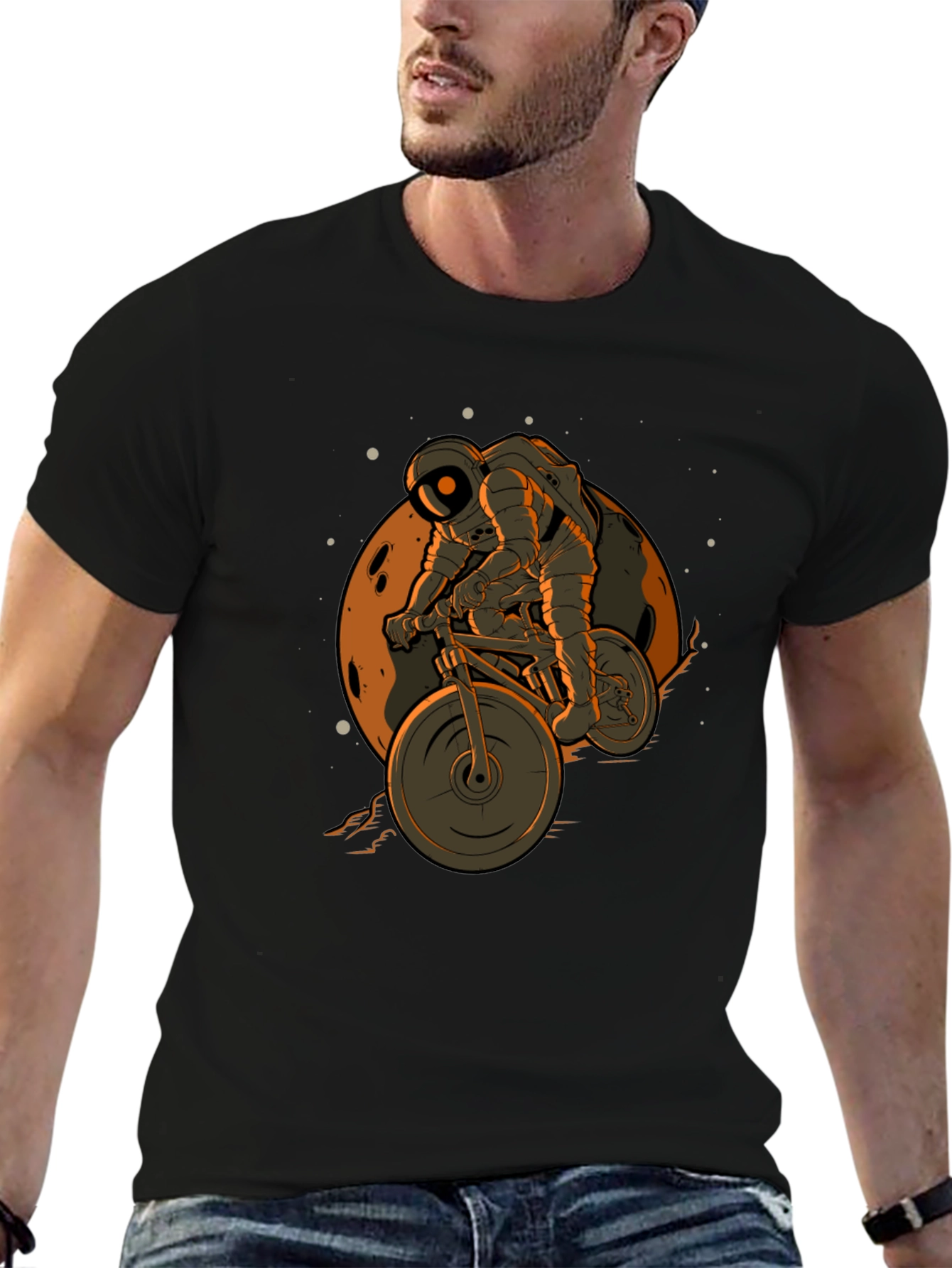 Astronaut Biking on the Moon T-Shirt