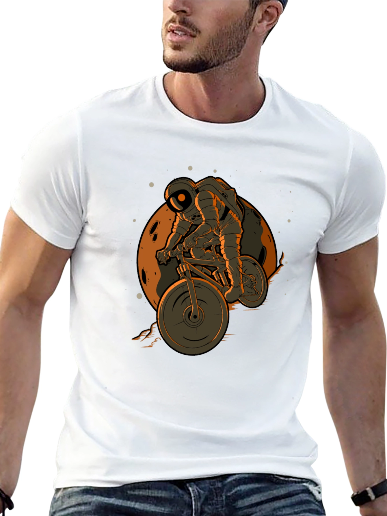 Astronaut Biking on the Moon T-Shirt