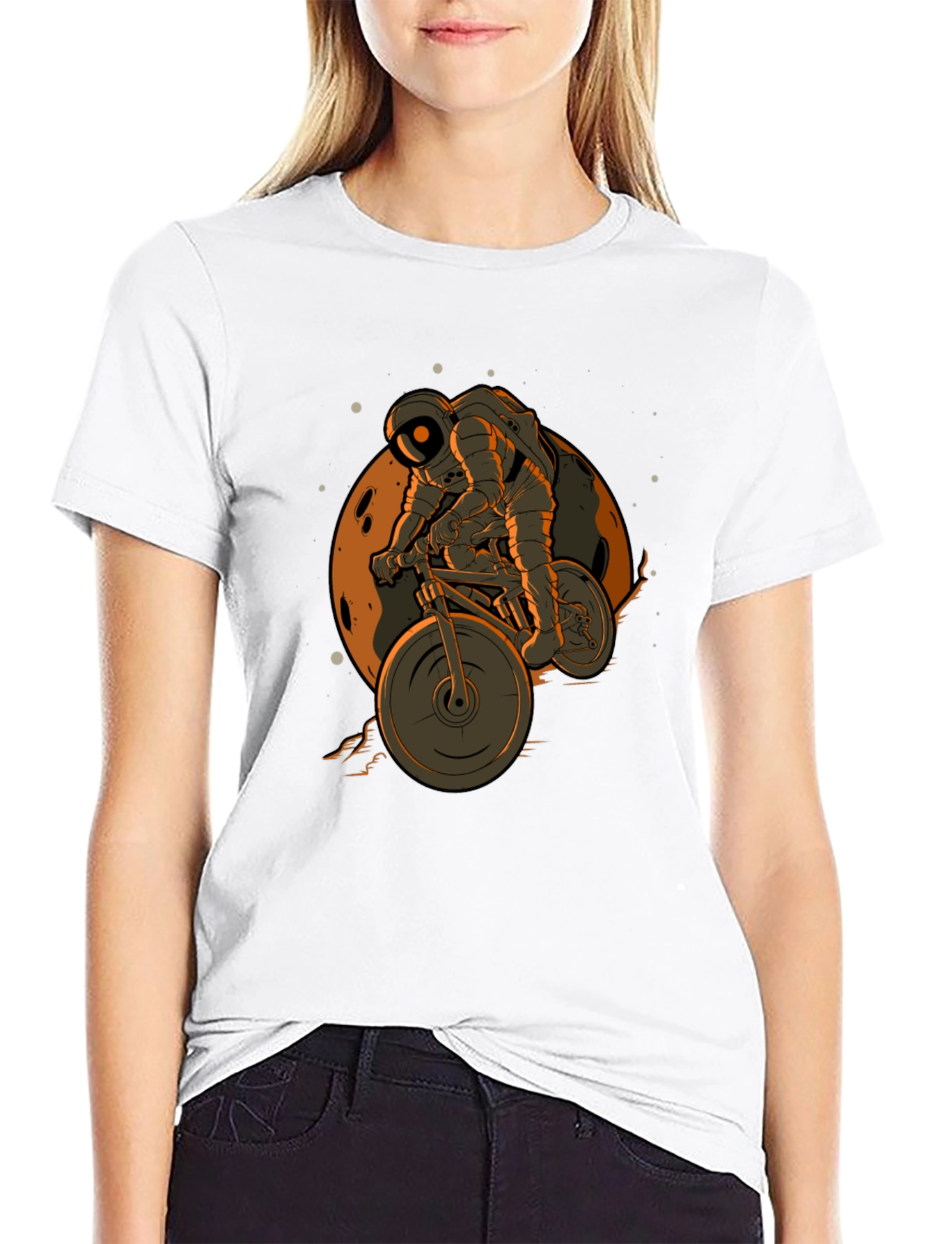 Astronaut Biking on the Moon T-Shirt