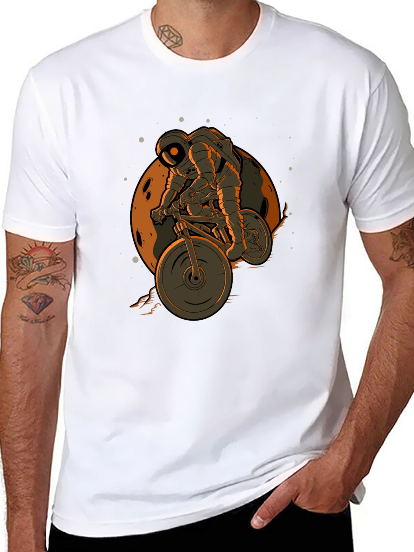 Astronaut Biking on the Moon T-Shirt
