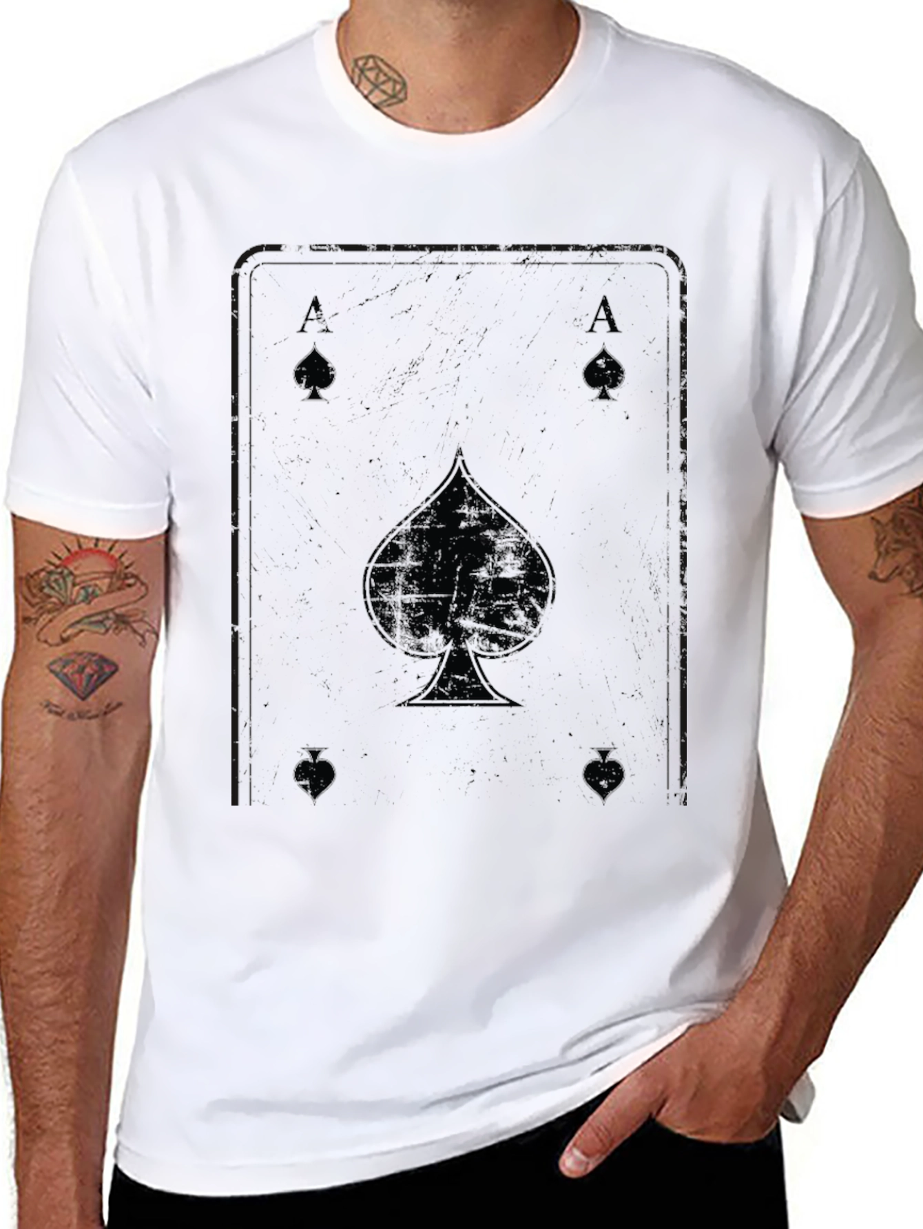 Ace of Spades Graphic Tee - Black Cotton T-Shirt